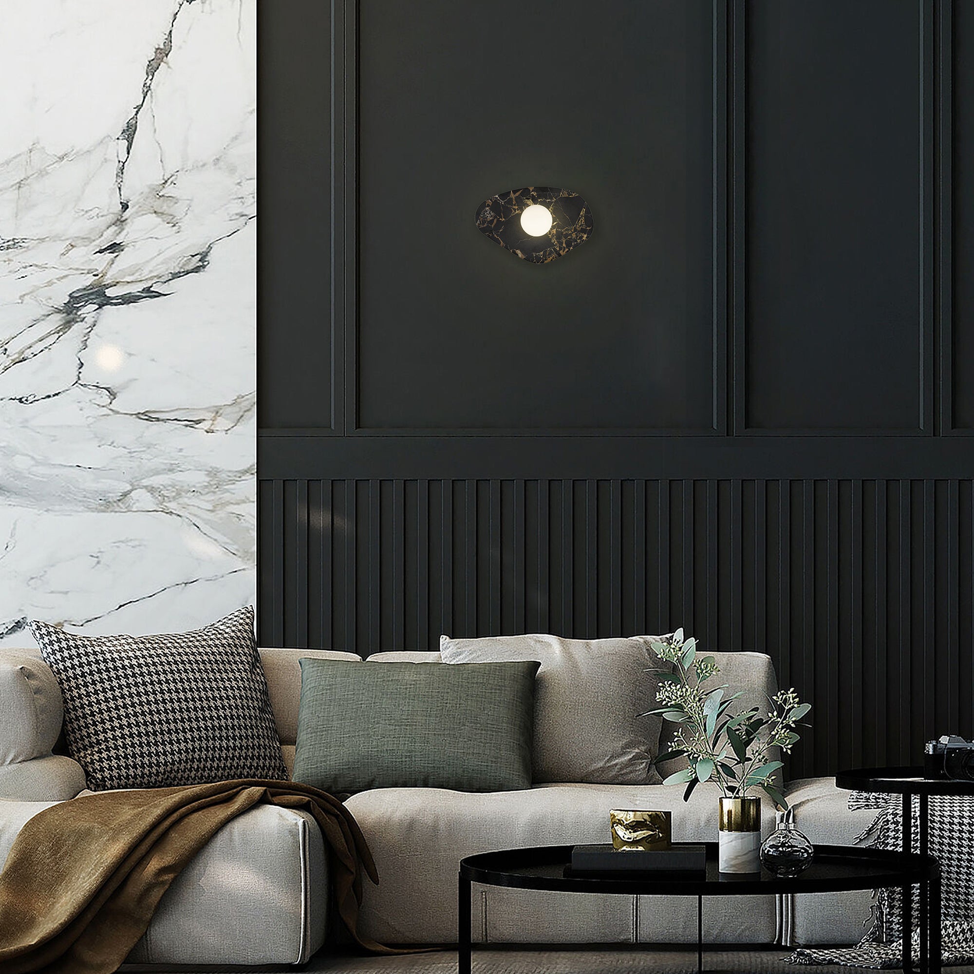 Alteck Tenere 7.75-Inch Black 3-CCT LED Outdoor Wall Light - AW0120-3CCT-W-BK - Application Interior Image