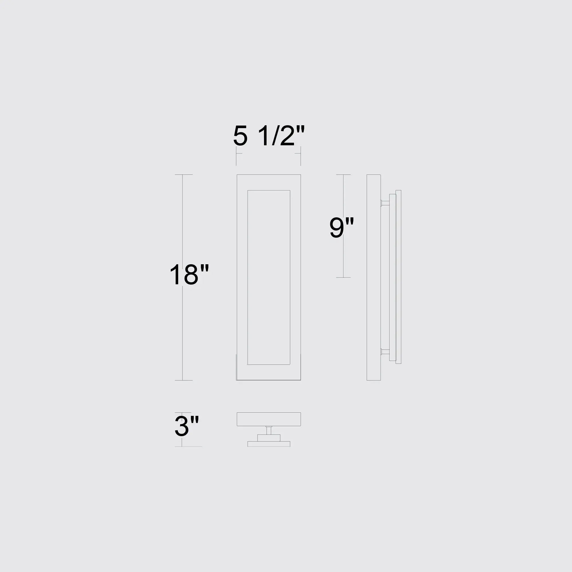 Alteck Zoey 18-Inch Painted Antique Brass 3-CCT LED Outdoor Wall Light - AW0123-3CCT-W-PAB - Line Drawing