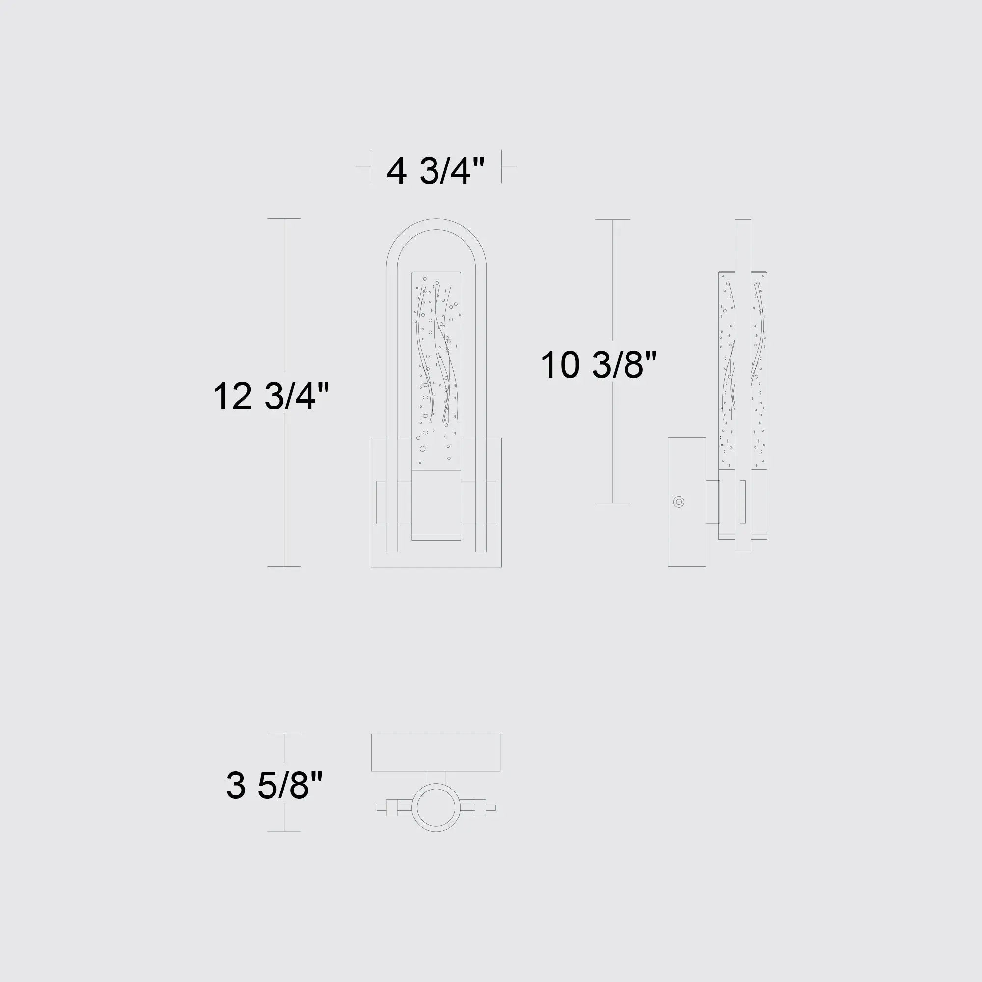 Alteck Arch 12.75-Inch Black 3-CCT LED Outdoor Wall Light - AW0131-3CCT-W-BK - Line Drawing