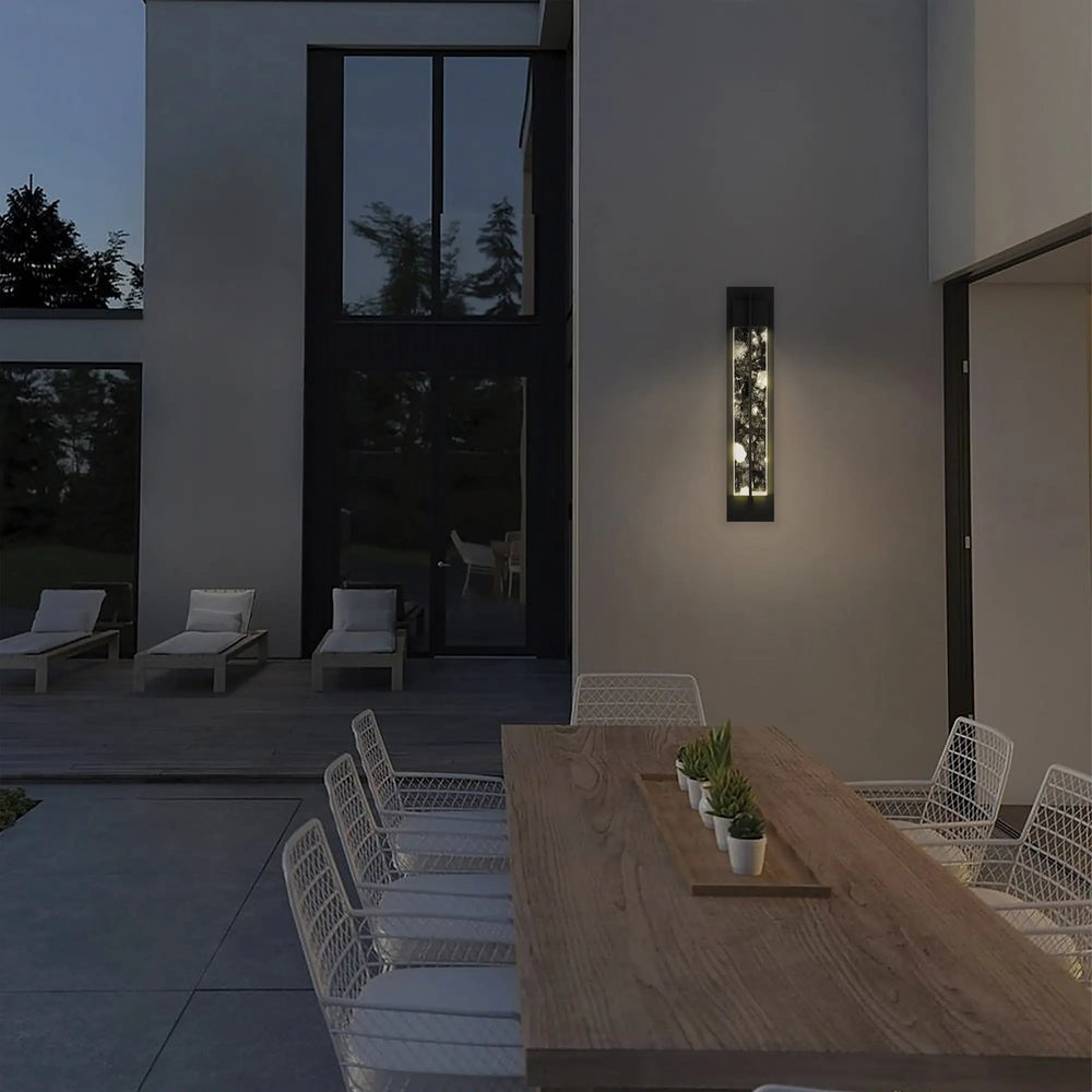 Black outdoor wall light with 3CCT switchable color temperature — modern matte black outdoor wall sconce for residential homes