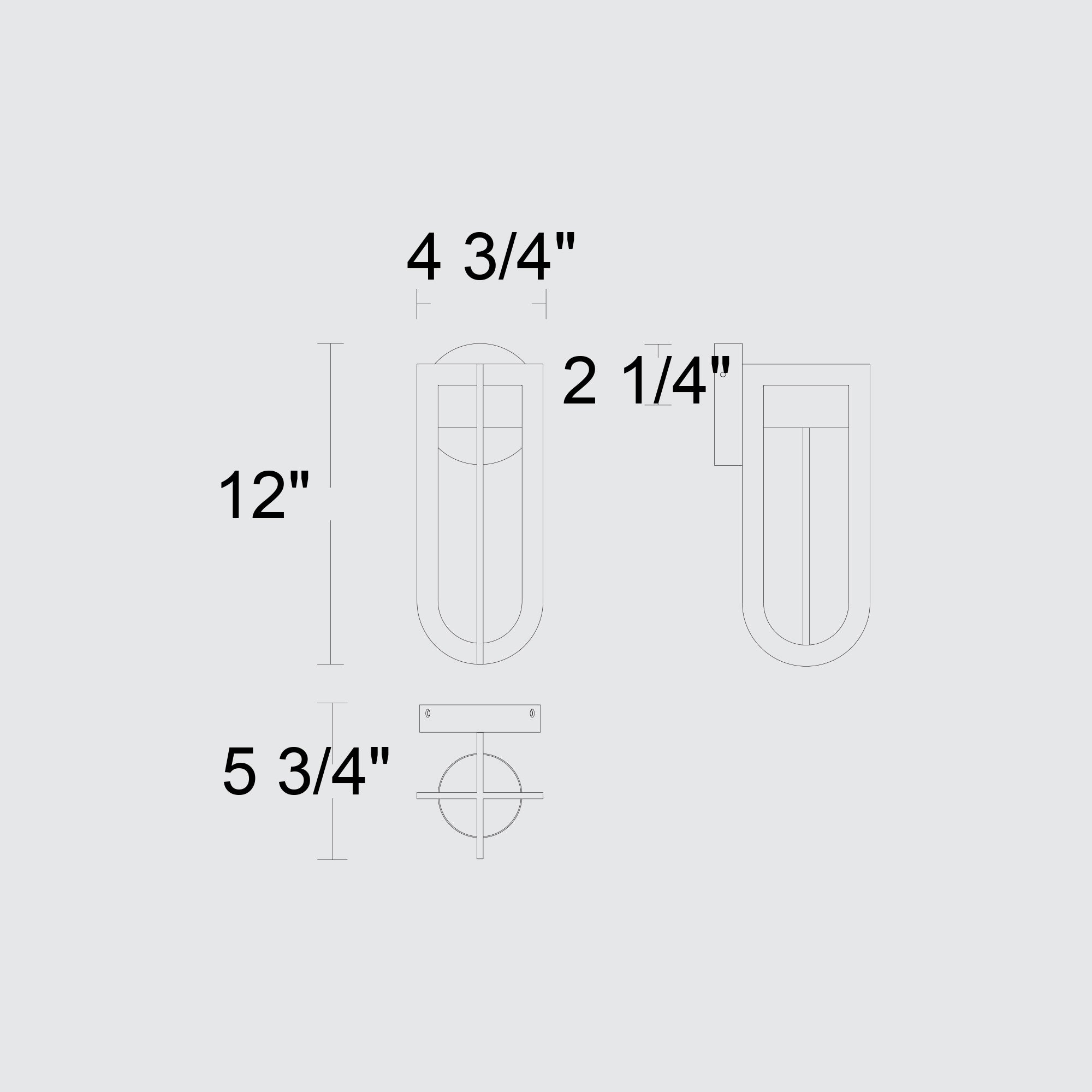 Alteck Furo 12-Inch Dark Bronze 3-CCT LED Outdoor Wall Light - AW0138-3CCT-W-DB - Line Drawing