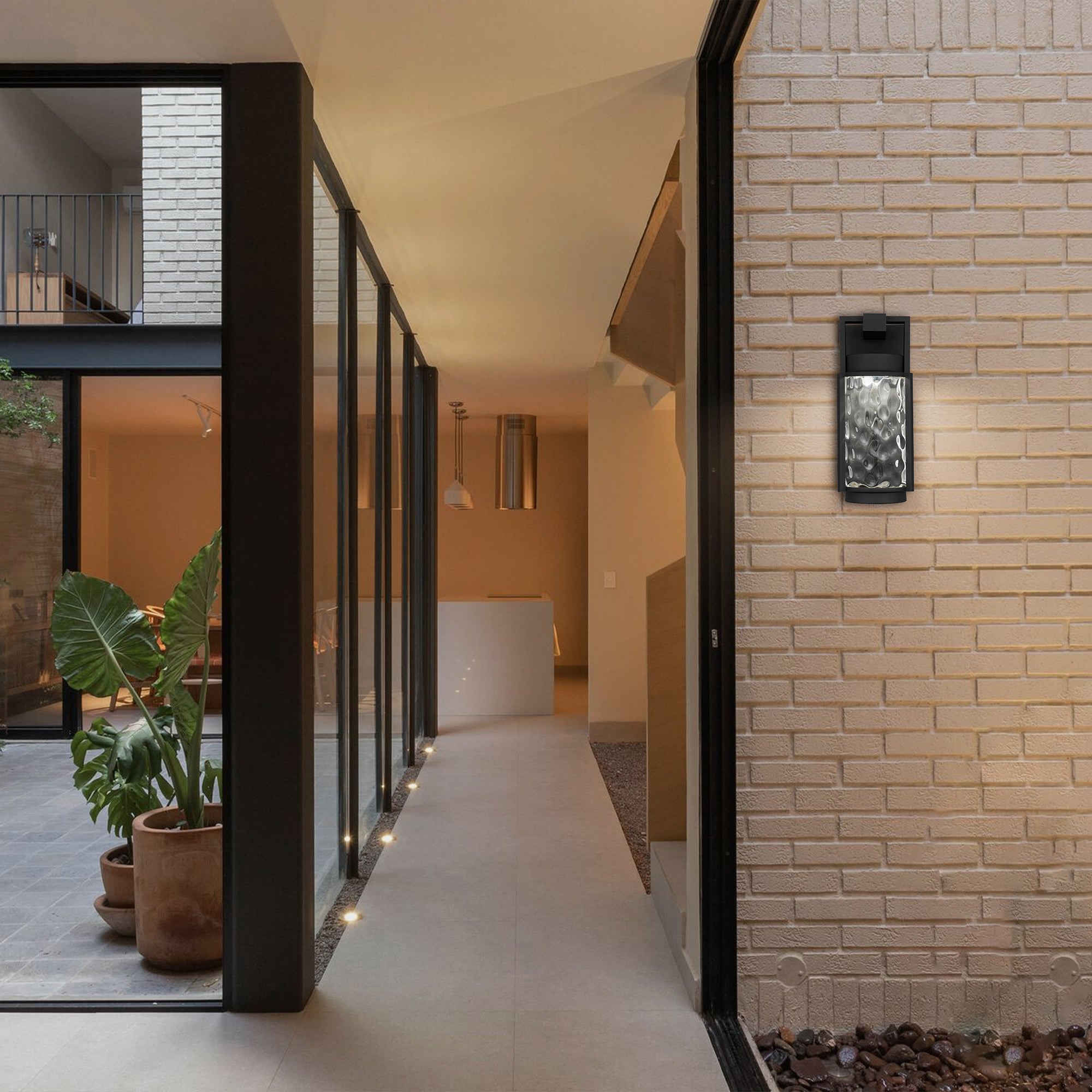 Alteck Winston 12.875-Inch Black 3-CCT LED Outdoor Wall Light - AW0140-3CCT-W-BK - Application Interior Image