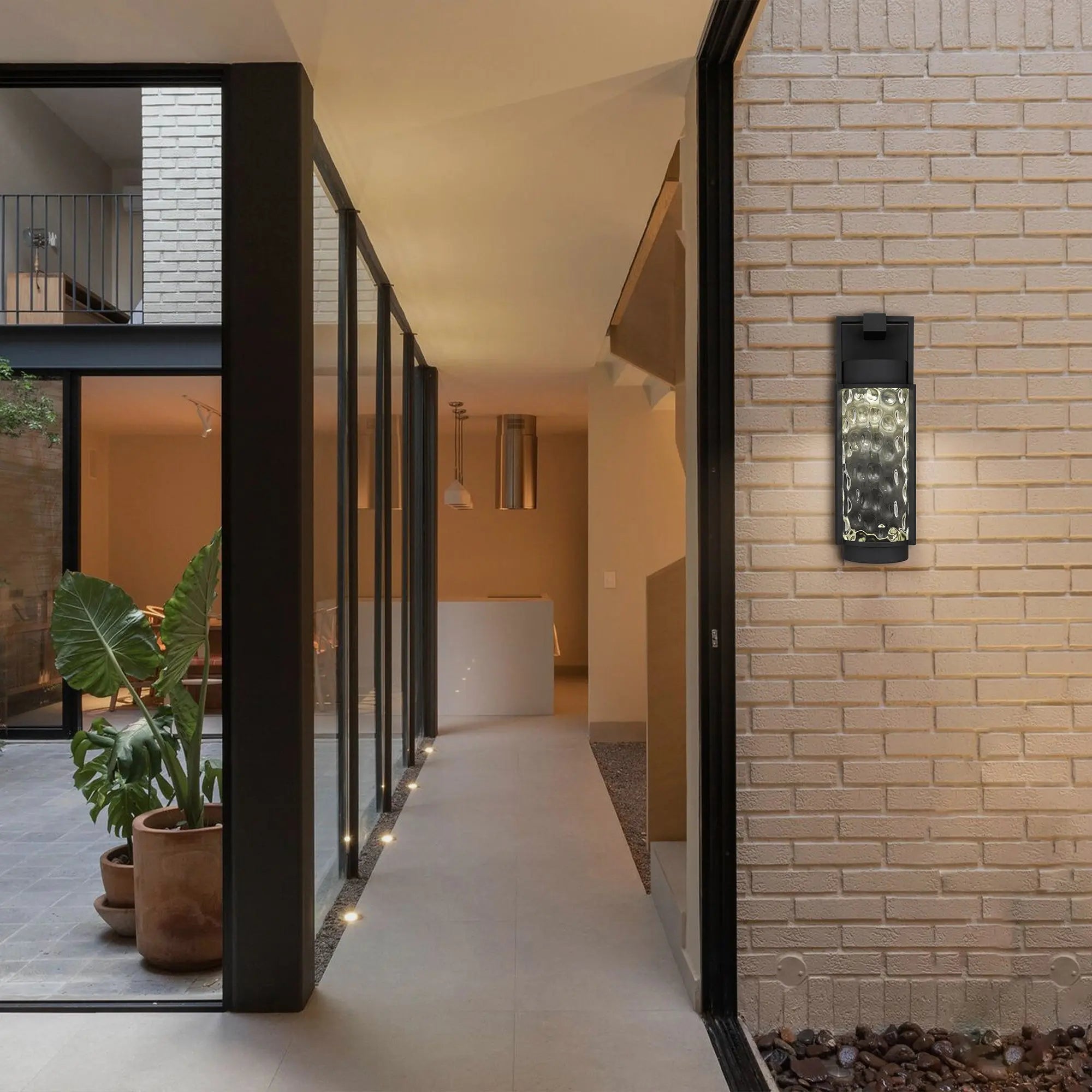 Alteck Winston 17-Inch Black 3-CCT LED Outdoor Wall Light - AW0141-3CCT-W-BK - Application Interior Image