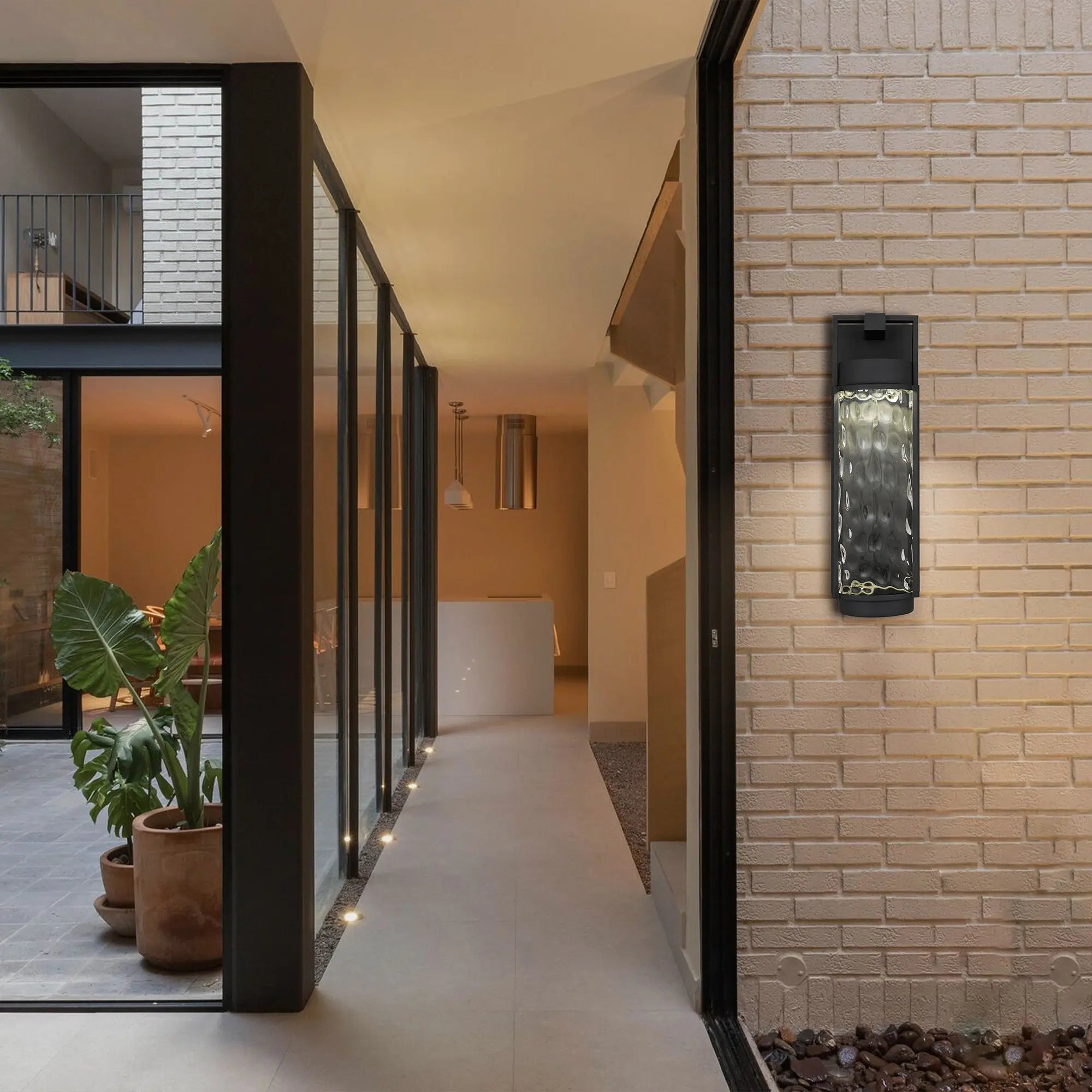 Alteck Winston 21.75-Inch Black 3-CCT LED Outdoor Wall Light - AW0142-3CCT-W-BK - Application Interior Image