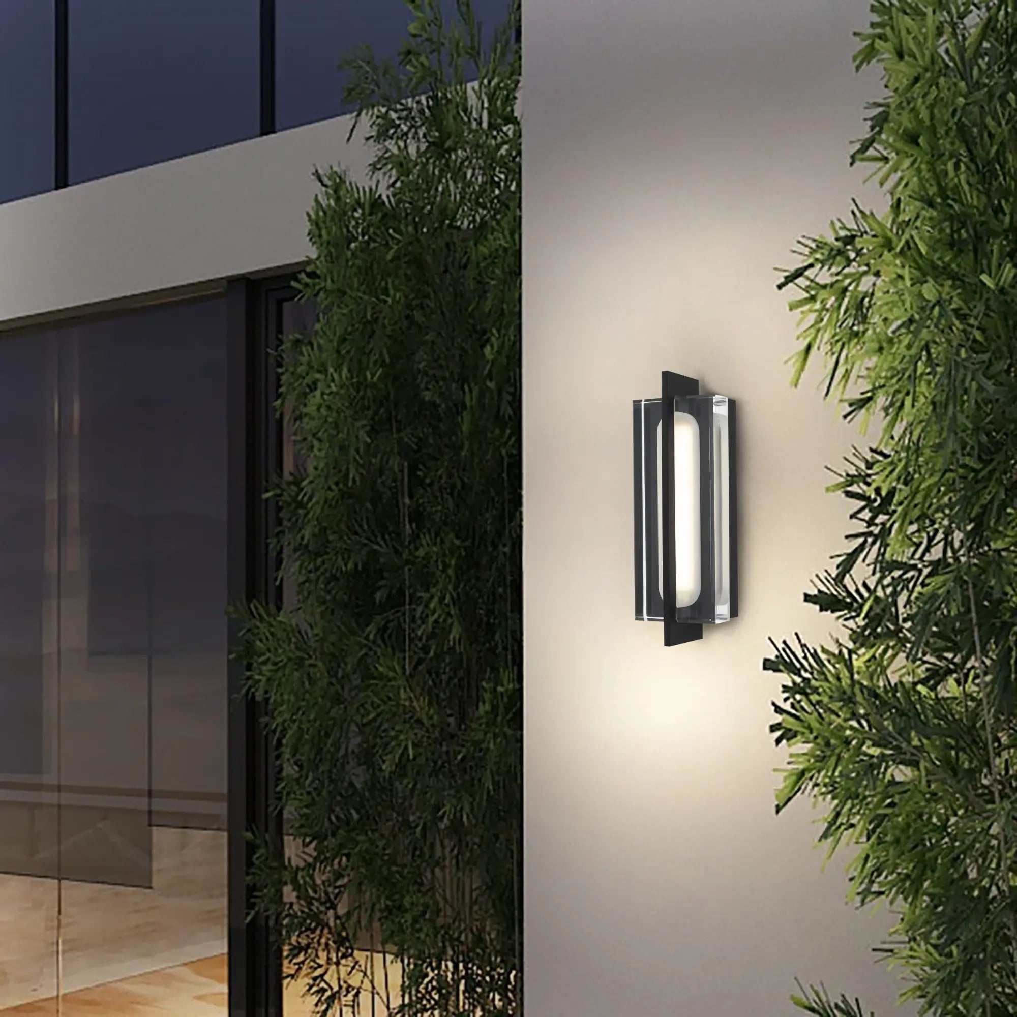 Alteck Avani 14.625-Inch Black 3-CCT LED Outdoor Wall Light - Wet Rated - AW0143-3CCT-W-BK Alteck