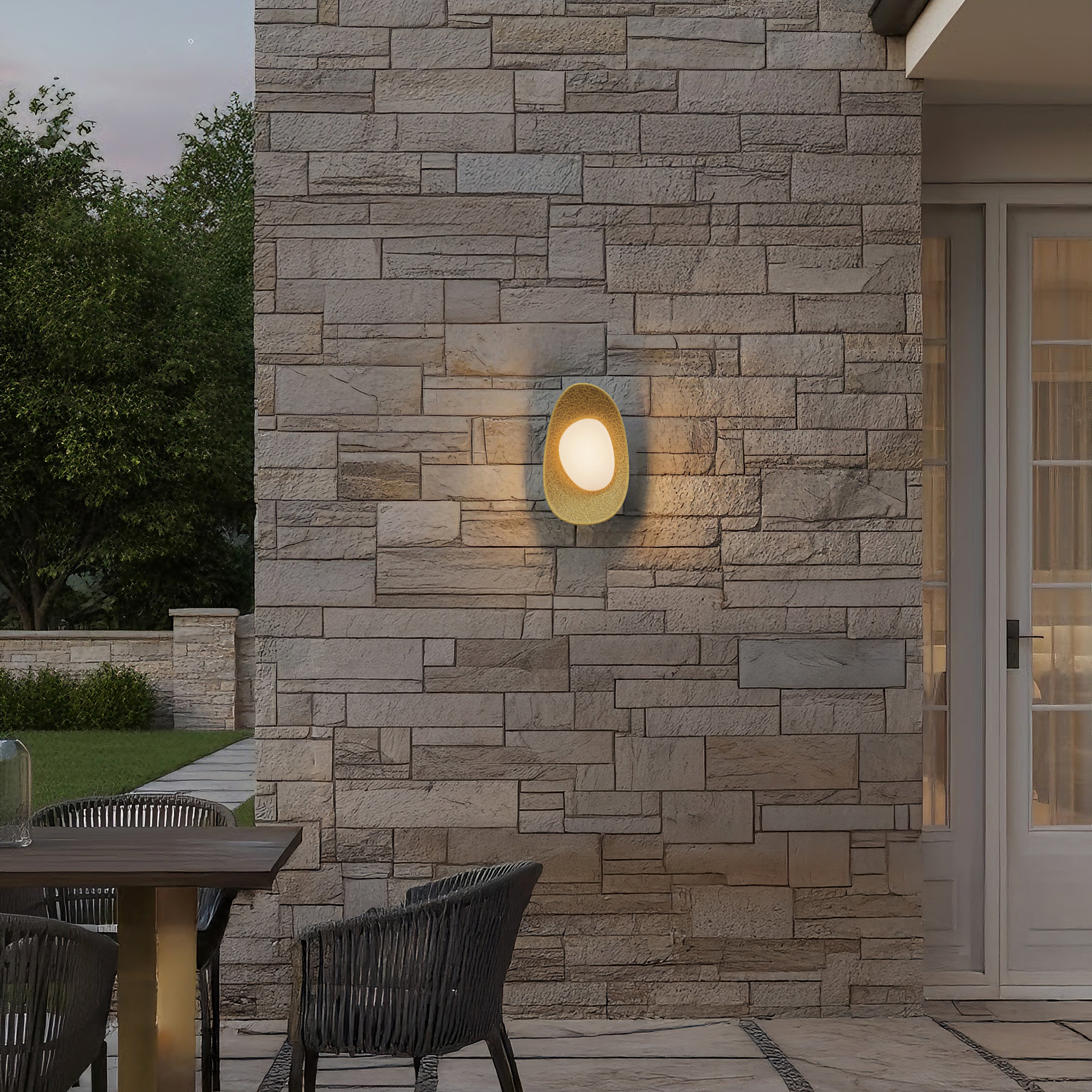 Alteck Organic 13.5-Inch Painted Antique Brass LED Outdoor Wall Light - AW0168-5CCT-W-PAB - Product Image 3
