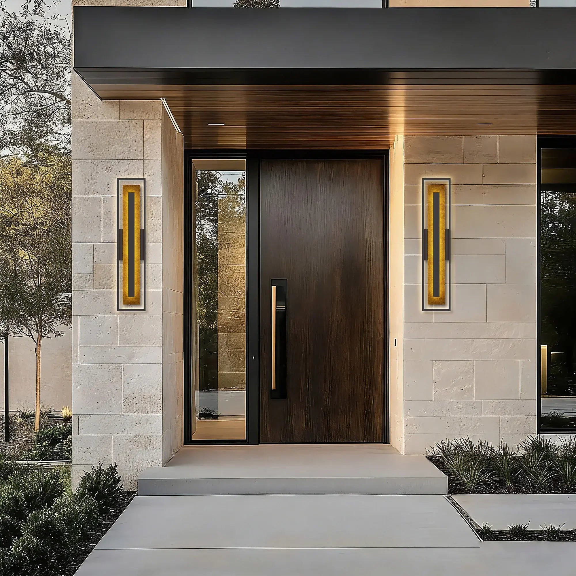 Alteck Panels 42-Inch Outdoor Wall Sconce - Dark Bronze - Wet Rated - AW0170-3CCT-W-DB Alteck