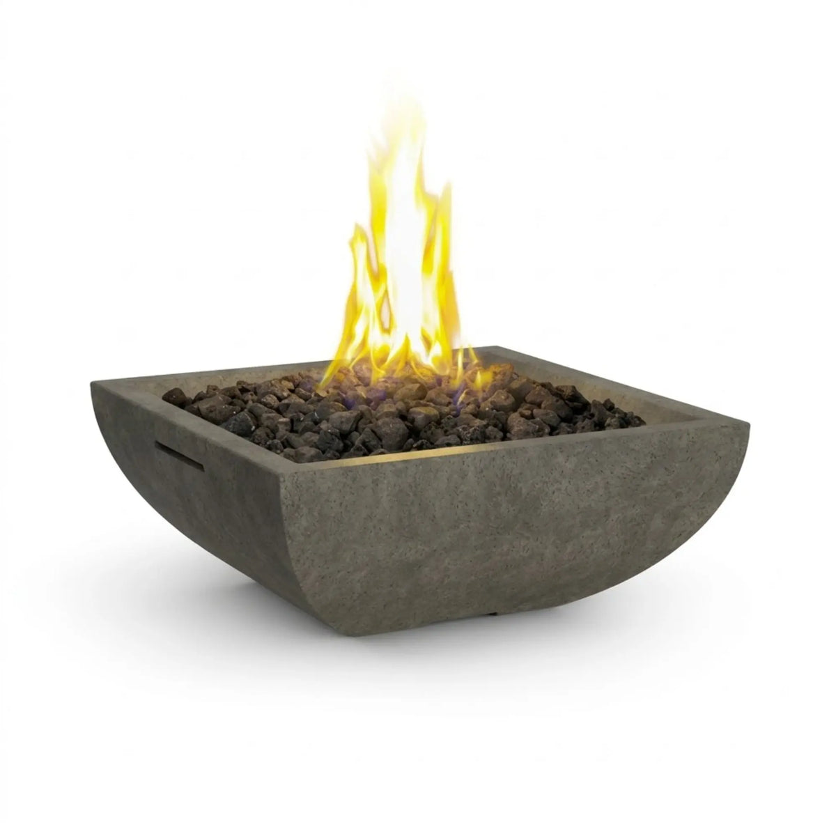 American Fyre Designs Bordeaux Petite Square 30" GFRC Gas Fire Bowl American Fyre Designs