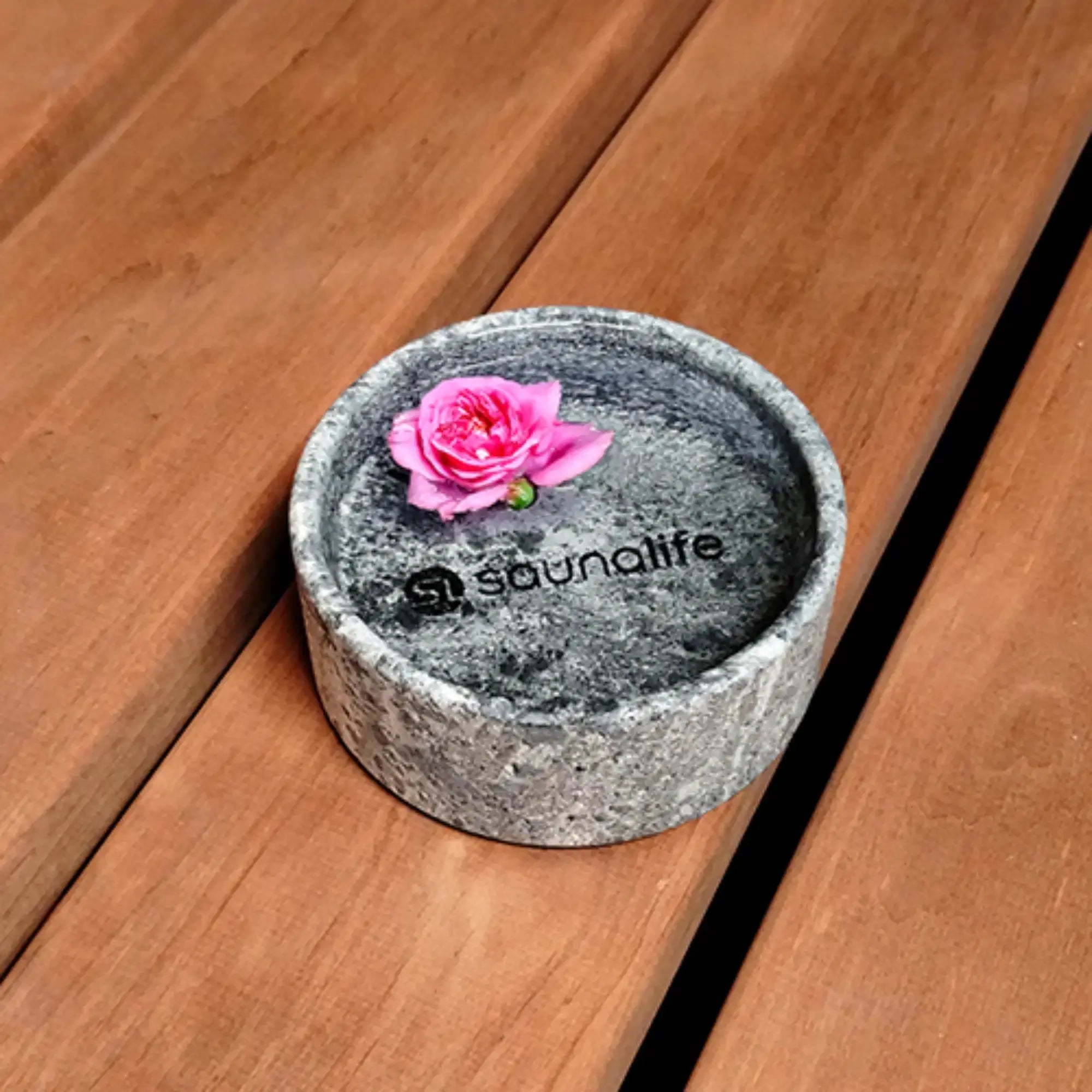 SaunaLife Coaster and Aroma Tray Drink Holder and Scent Reservoir, Carved Soapstone SaunaLife