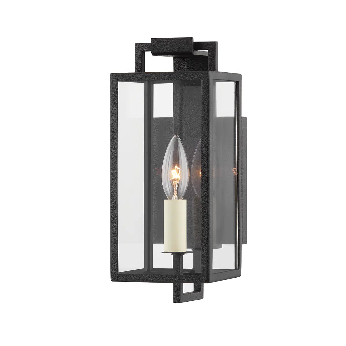 Beckham Exterior Wall Sconce - Forged Iron - 12" H