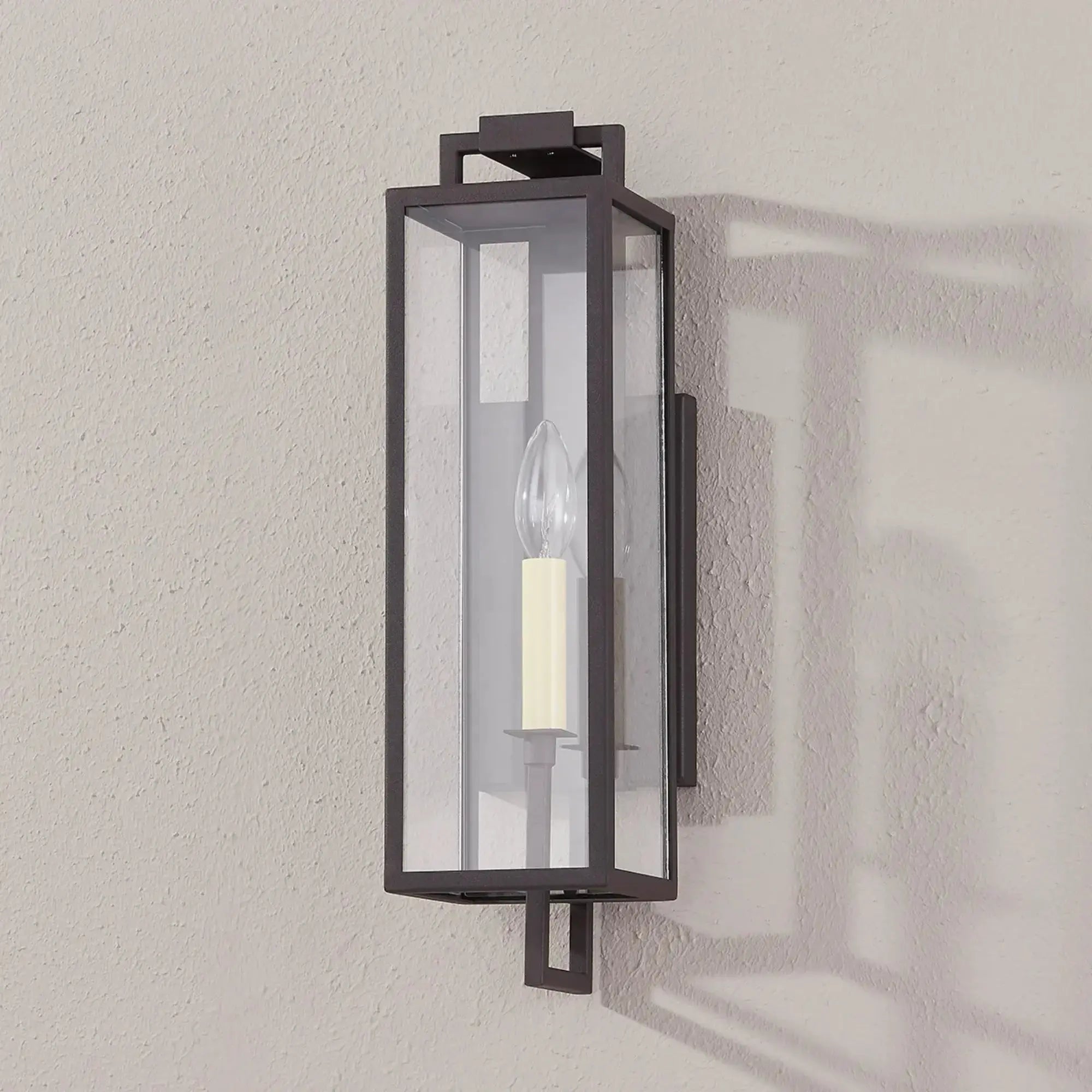 Troy Lighting Beckham 16.5-Inch Outdoor Wall Sconce - Textured Bronze - Wet Rated - B6381-TBZ Troy Lighting