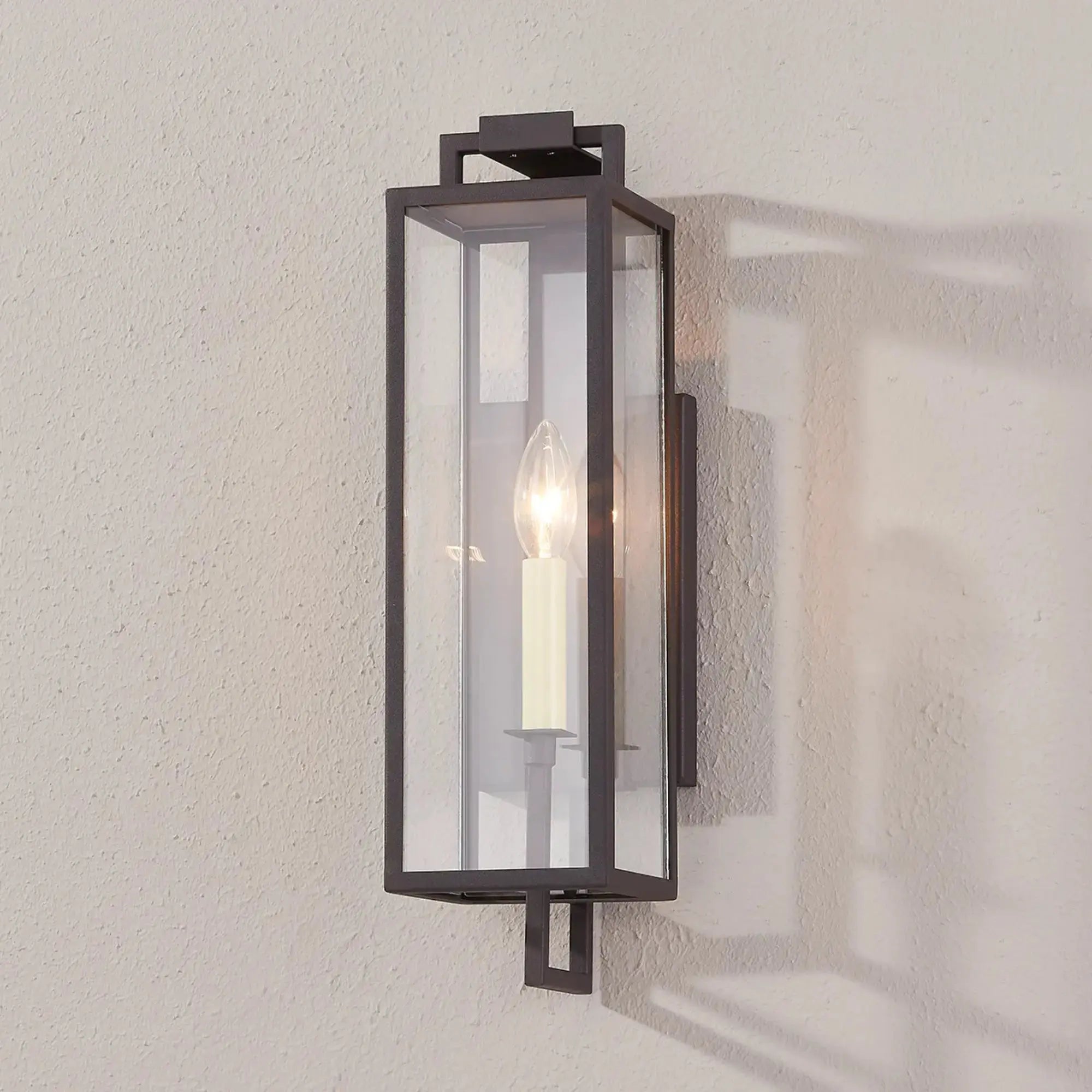 Troy Lighting Beckham 16.5-Inch Outdoor Wall Sconce - Textured Bronze - Wet Rated - B6381-TBZ Troy Lighting