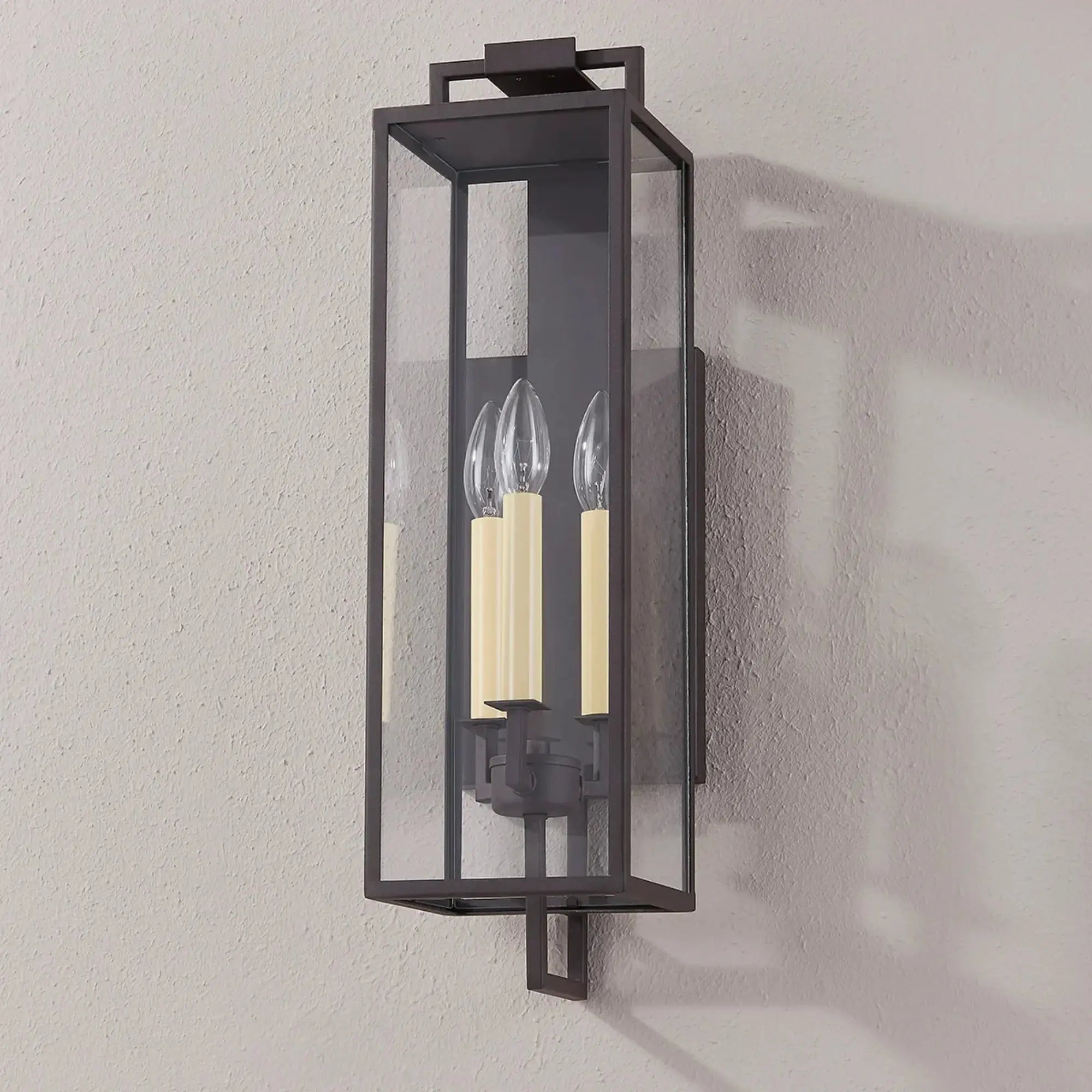Troy Lighting Beckham 21.5-Inch Outdoor Wall Sconce - Textured Bronze - Wet Rated - B6382-TBZ Troy Lighting