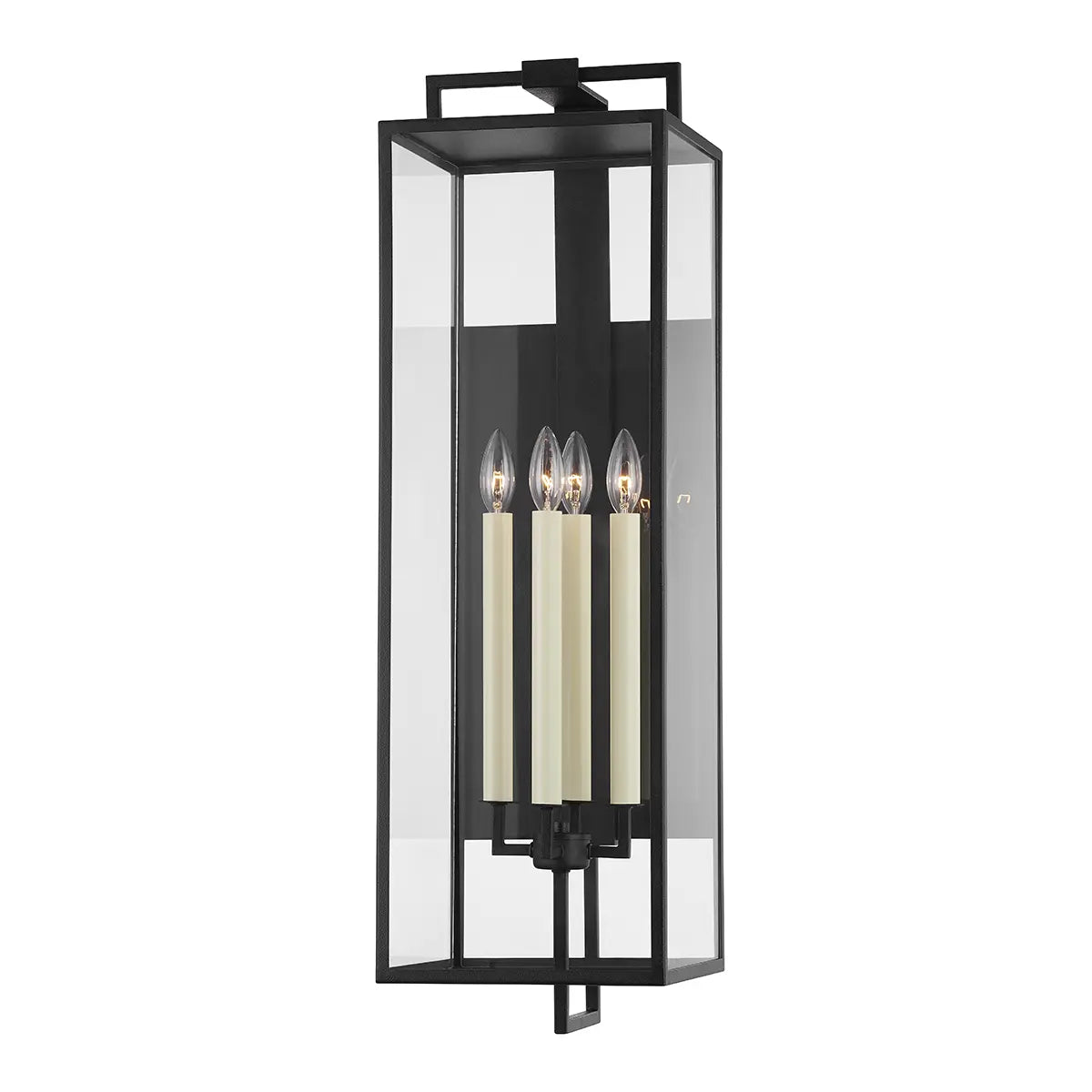 Beckham Exterior Wall Sconce - Forged Iron - 34" H
