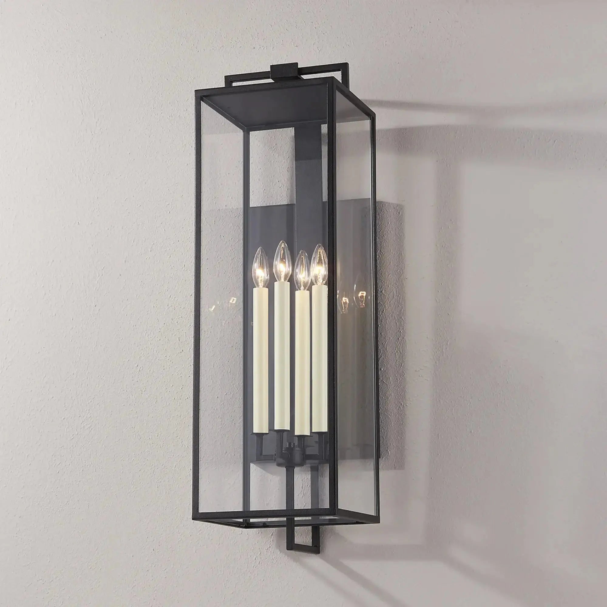 Troy Lighting Beckham 34-Inch Outdoor Wall Sconce - Forged Iron - Wet Rated - B6384-FOR Troy Lighting