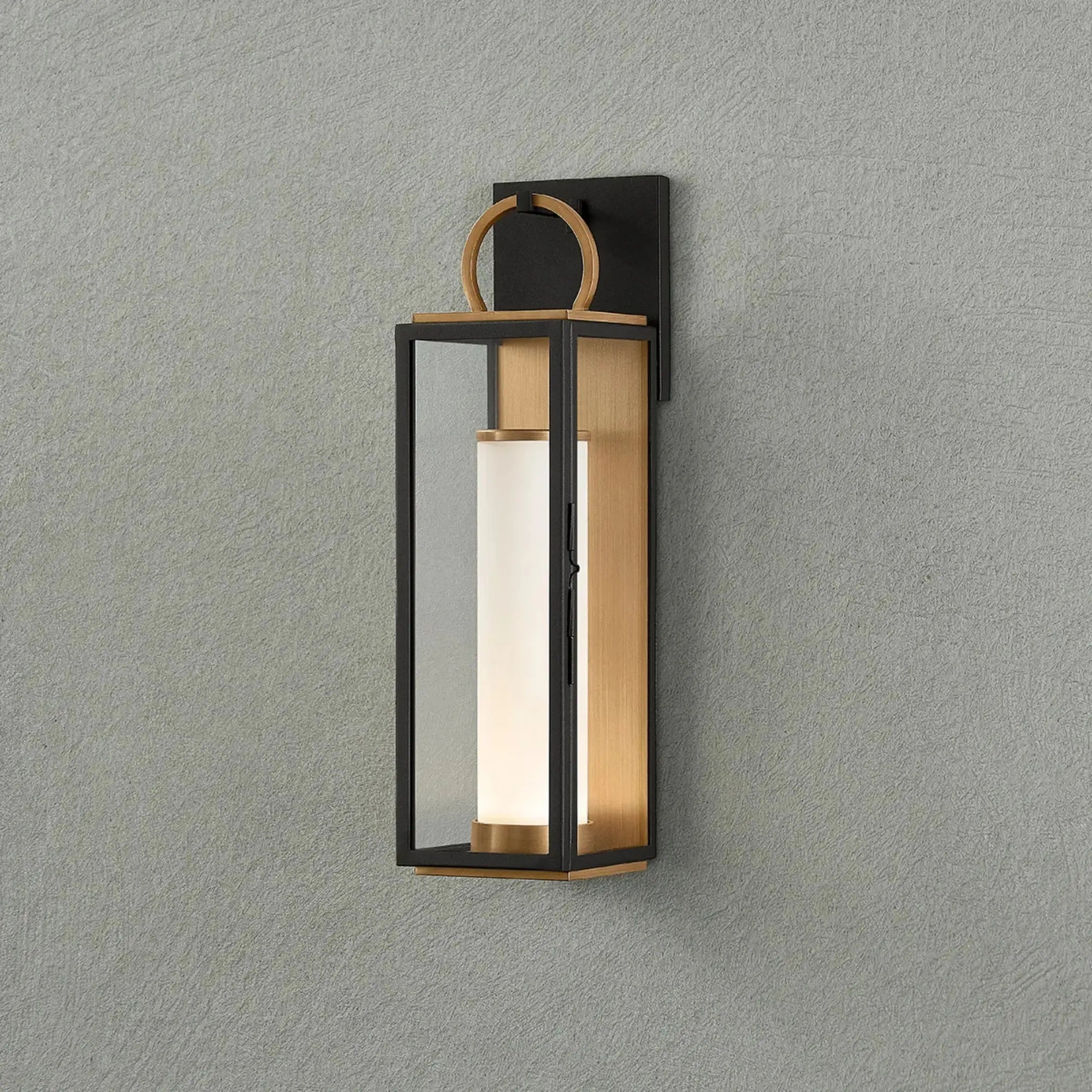 Troy Lighting Gareth 18.25-Inch Outdoor Wall Sconce - Patina Brass - Wet Rated - B6718-PBR/TBK Troy Lighting