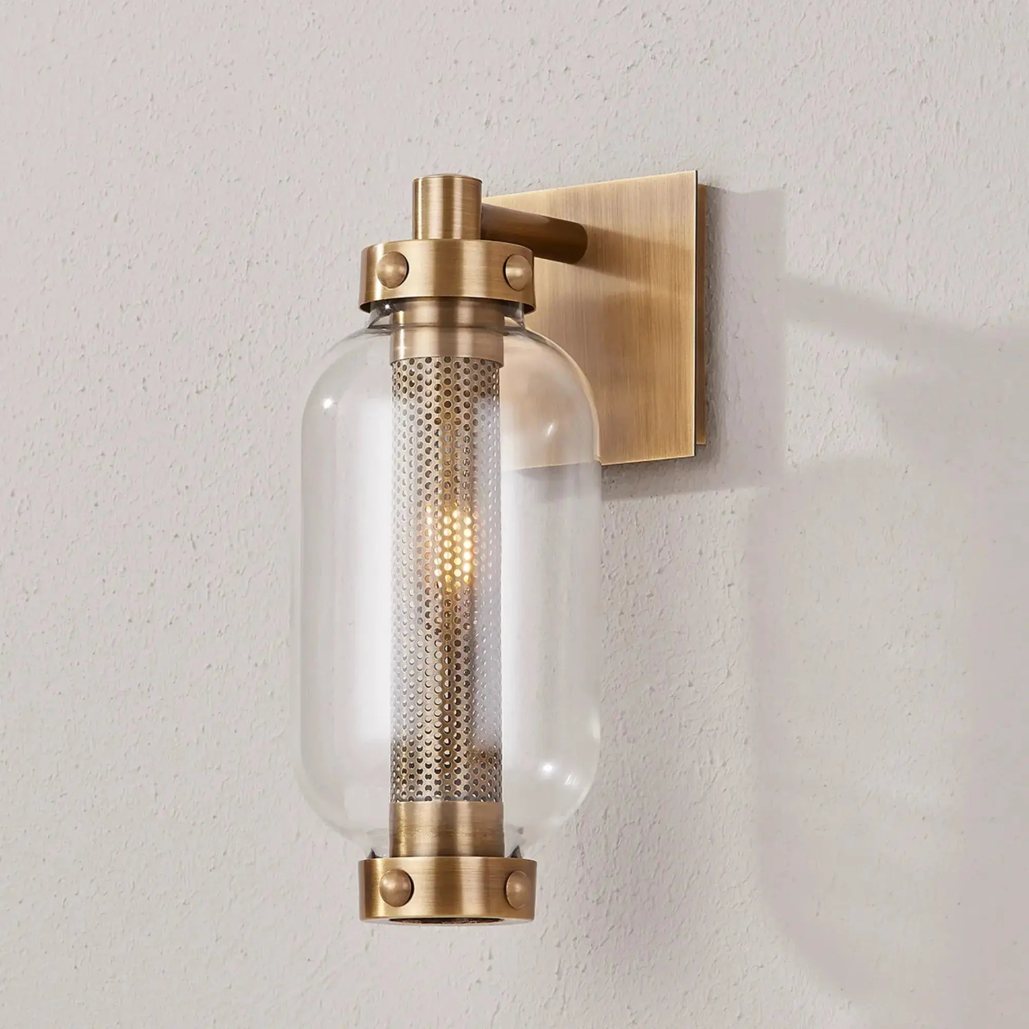 Troy Lighting Atwater 13-Inch Outdoor Wall Sconce - Patina Brass - Wet Rated - B7034-PBR Troy Lighting