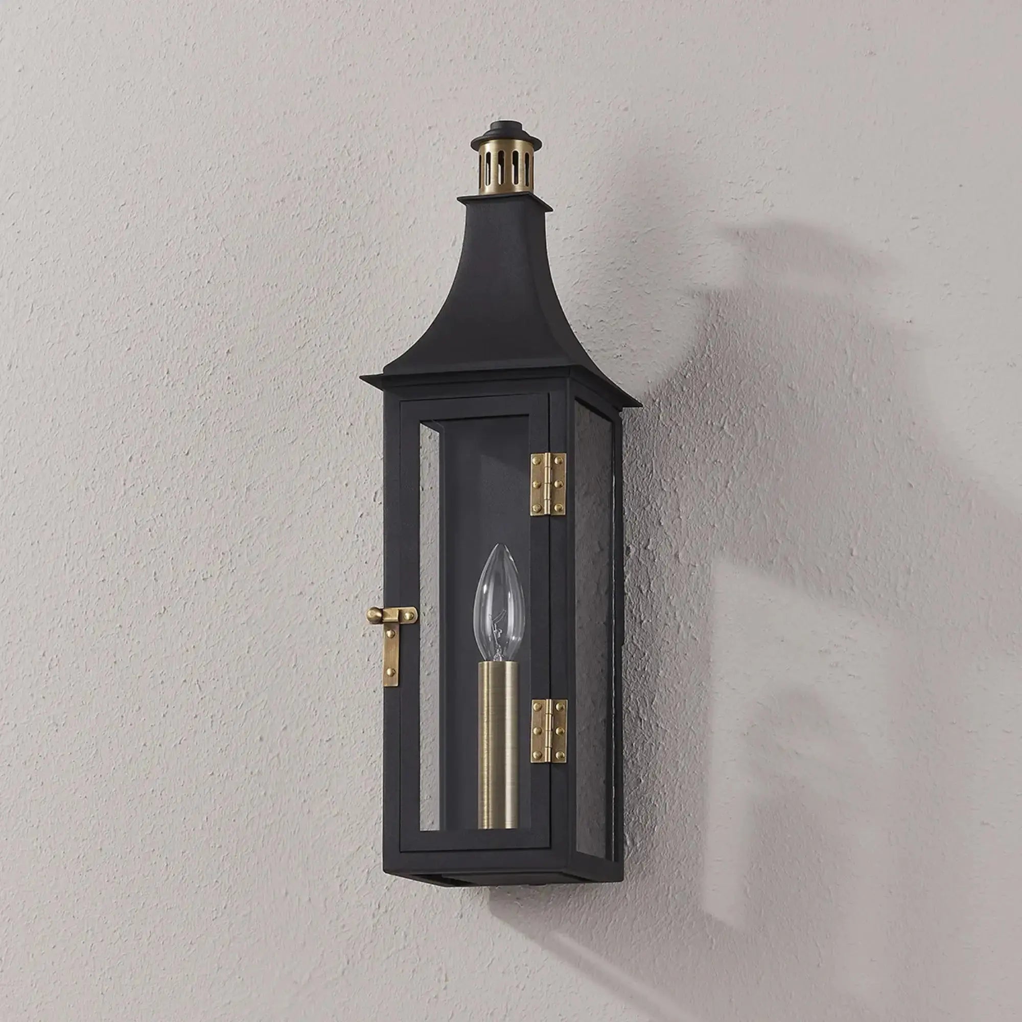Troy Lighting Wes 18.75-Inch Outdoor Wall Sconce - Patina Brass - Wet Rated - B7819-PBR/TBK Troy Lighting