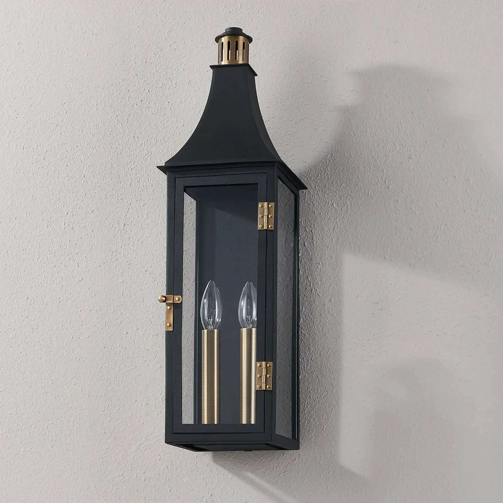Troy Lighting Wes 23.75-Inch Outdoor Wall Sconce - Patina Brass - Wet Rated - B7824-PBR/TBK Troy Lighting