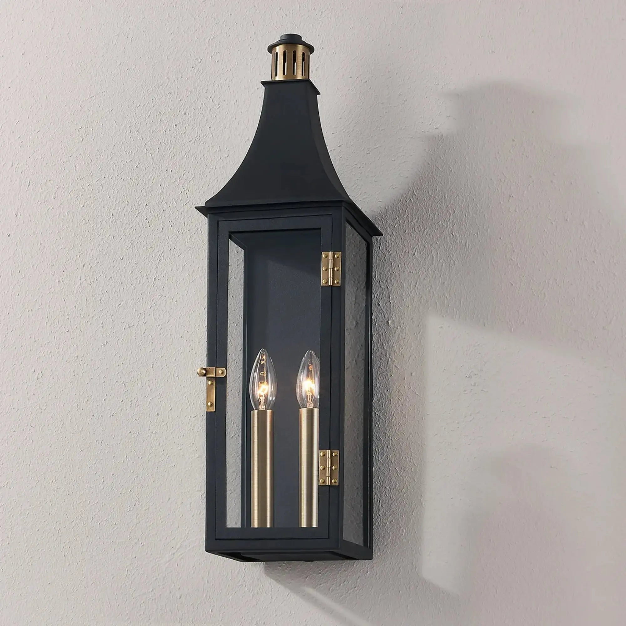 Troy Lighting Wes 23.75-Inch Outdoor Wall Sconce - Patina Brass - Wet Rated - B7824-PBR/TBK Troy Lighting