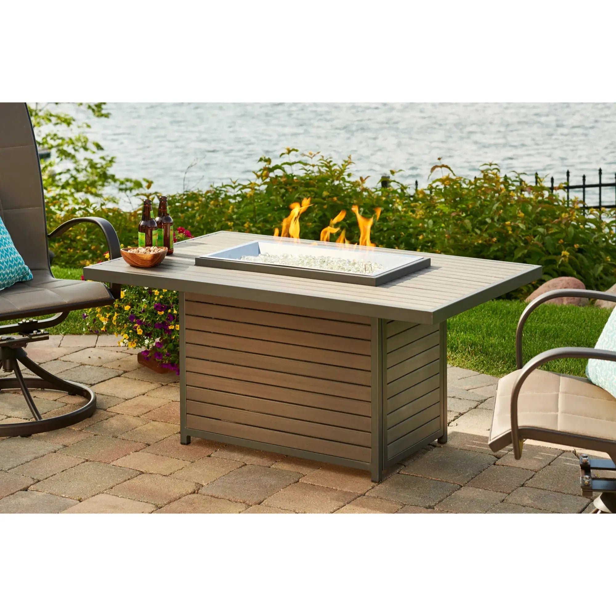 Kenwood & Brooks 50″ Rectangular Chat Height Gas Fire Table – The Outdoor GreatRoom Company The Outdoor GreatRoom Company