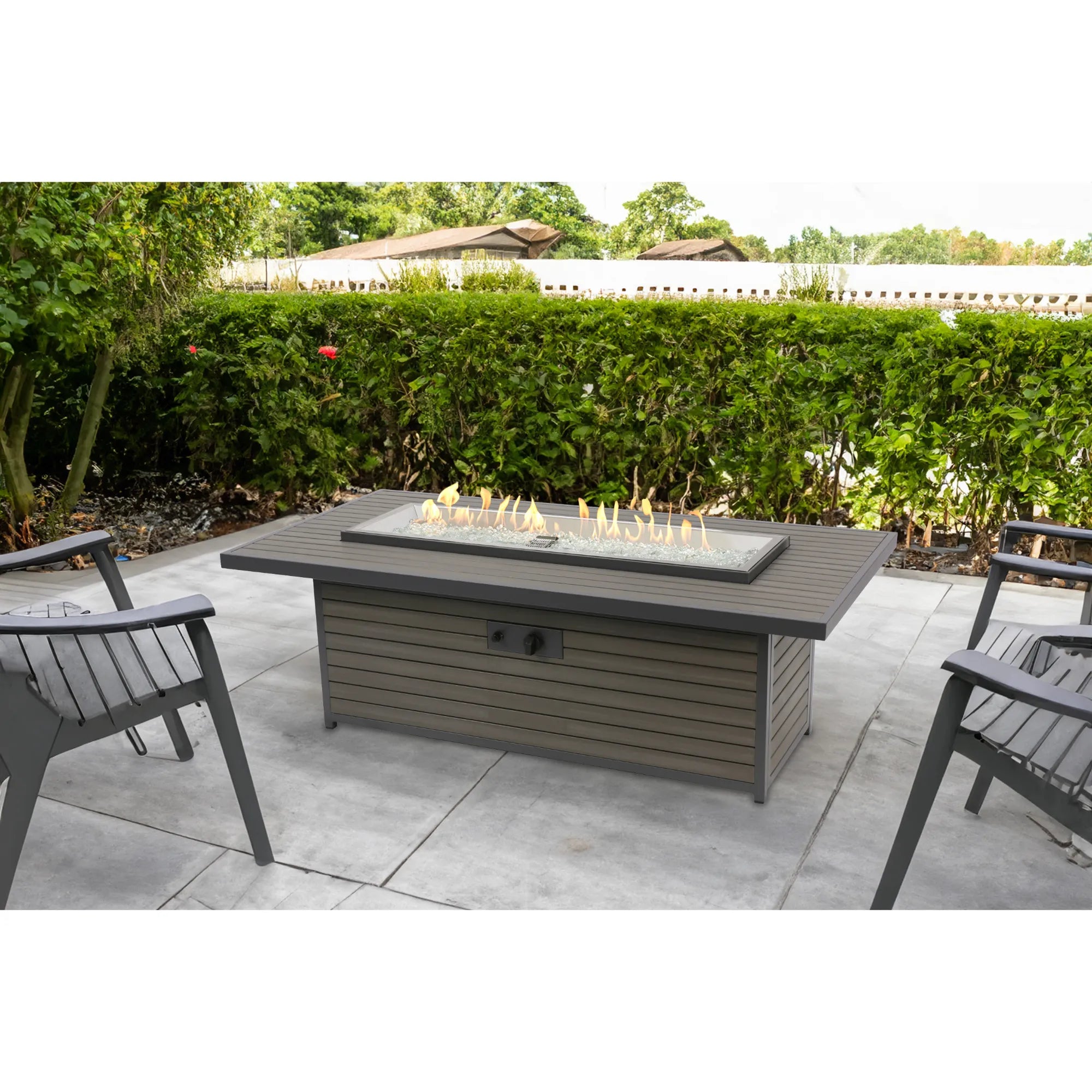 Kenwood & Brooks 61″ Rectangular Gas Fire Table – The Outdoor GreatRoom Company