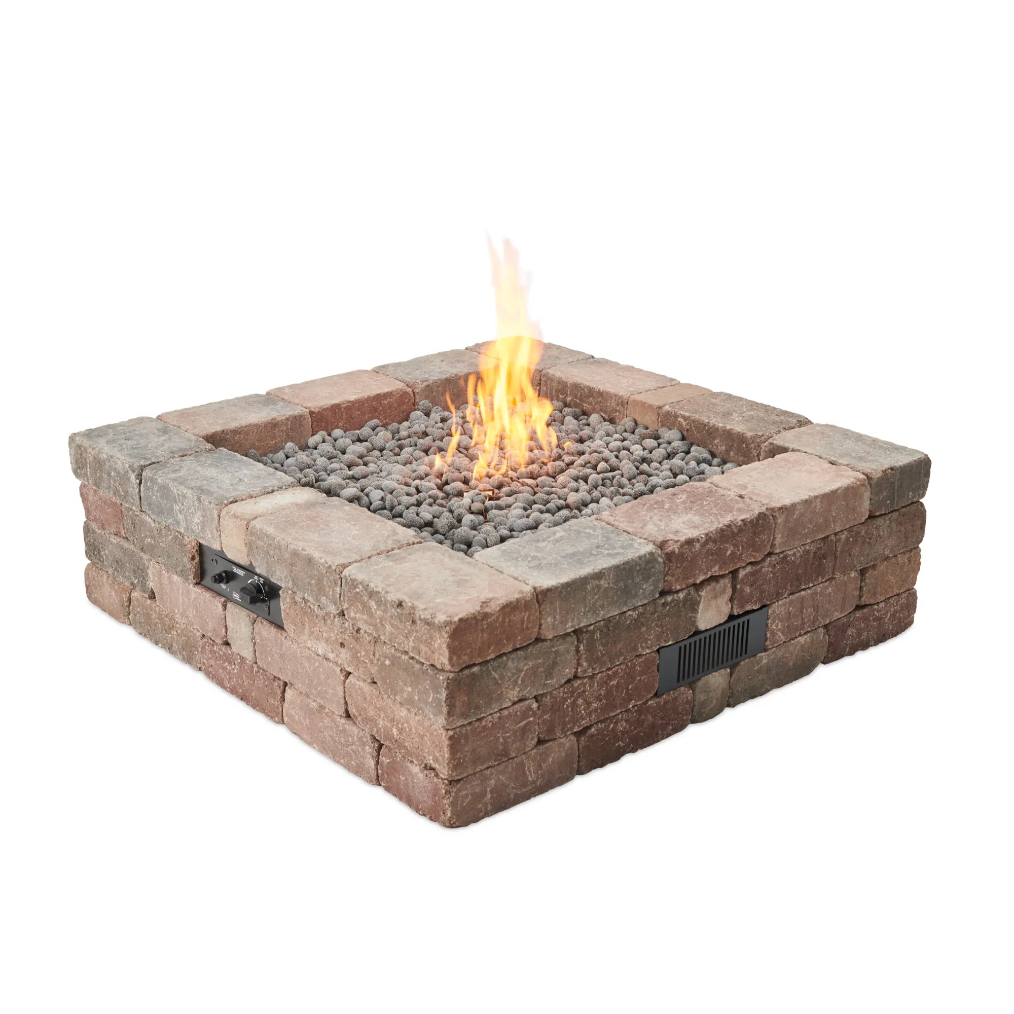 Bronson 51″ Square Gas Fire Pit Kit – Block Paver Style by The Outdoor GreatRoom Company