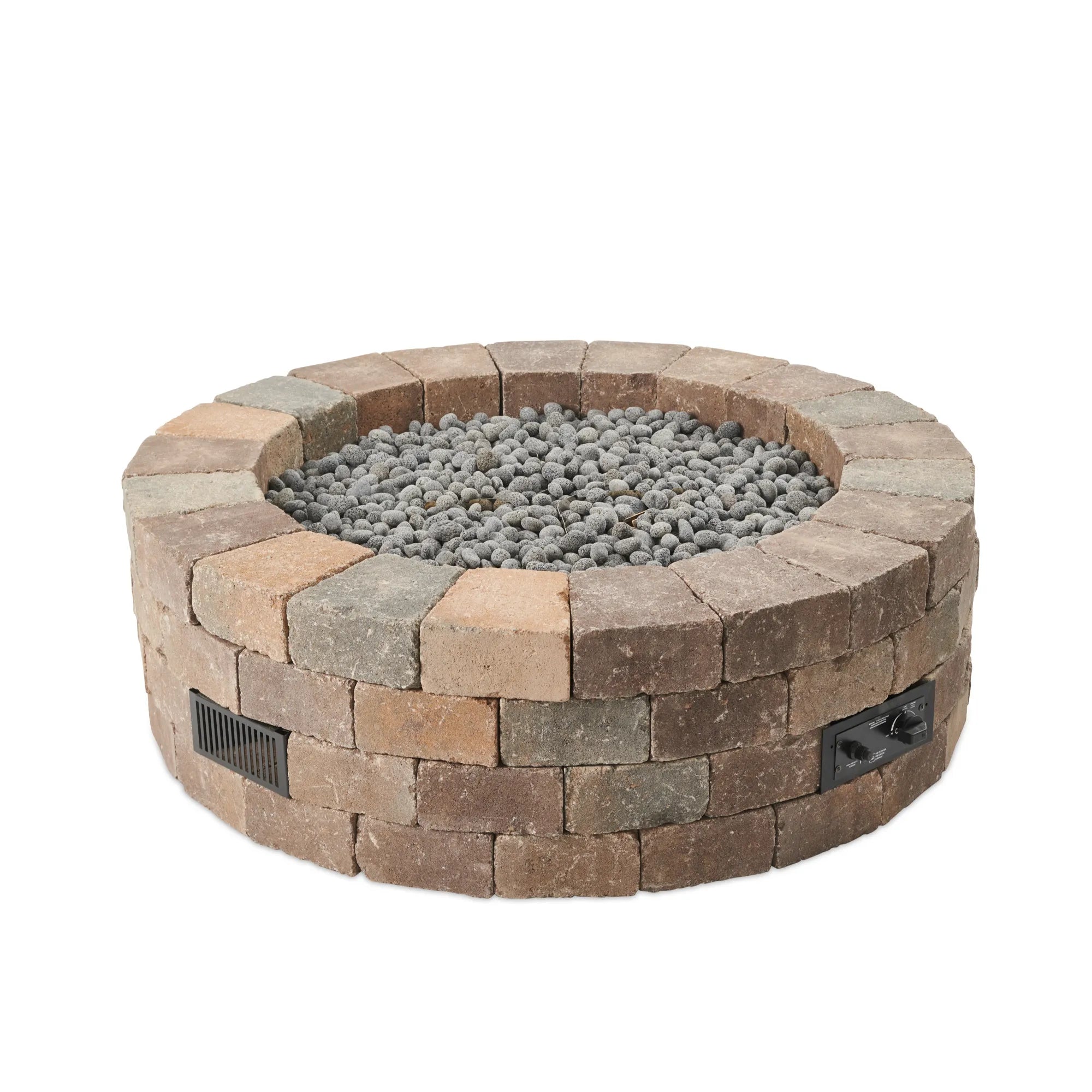 Bronson 52″ Round Gas Fire Pit Kit – Block Paver Style by The Outdoor GreatRoom Company