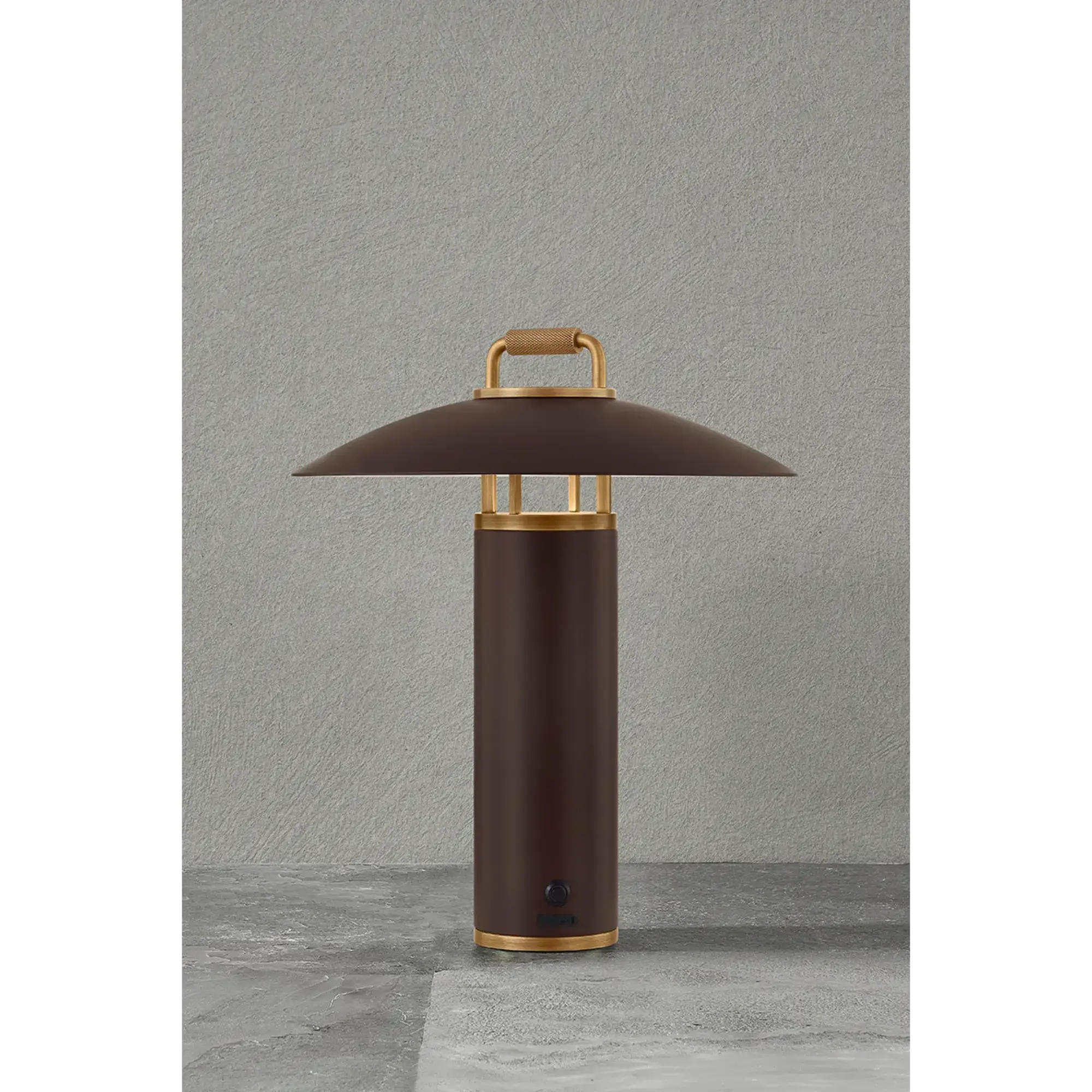 Troy Lighting Birk 13.75-Inch Exterior Rechargeable Table Lamp - Patina Brass - Damp Rated - RTL7914-PBR/BRZ Troy Lighting