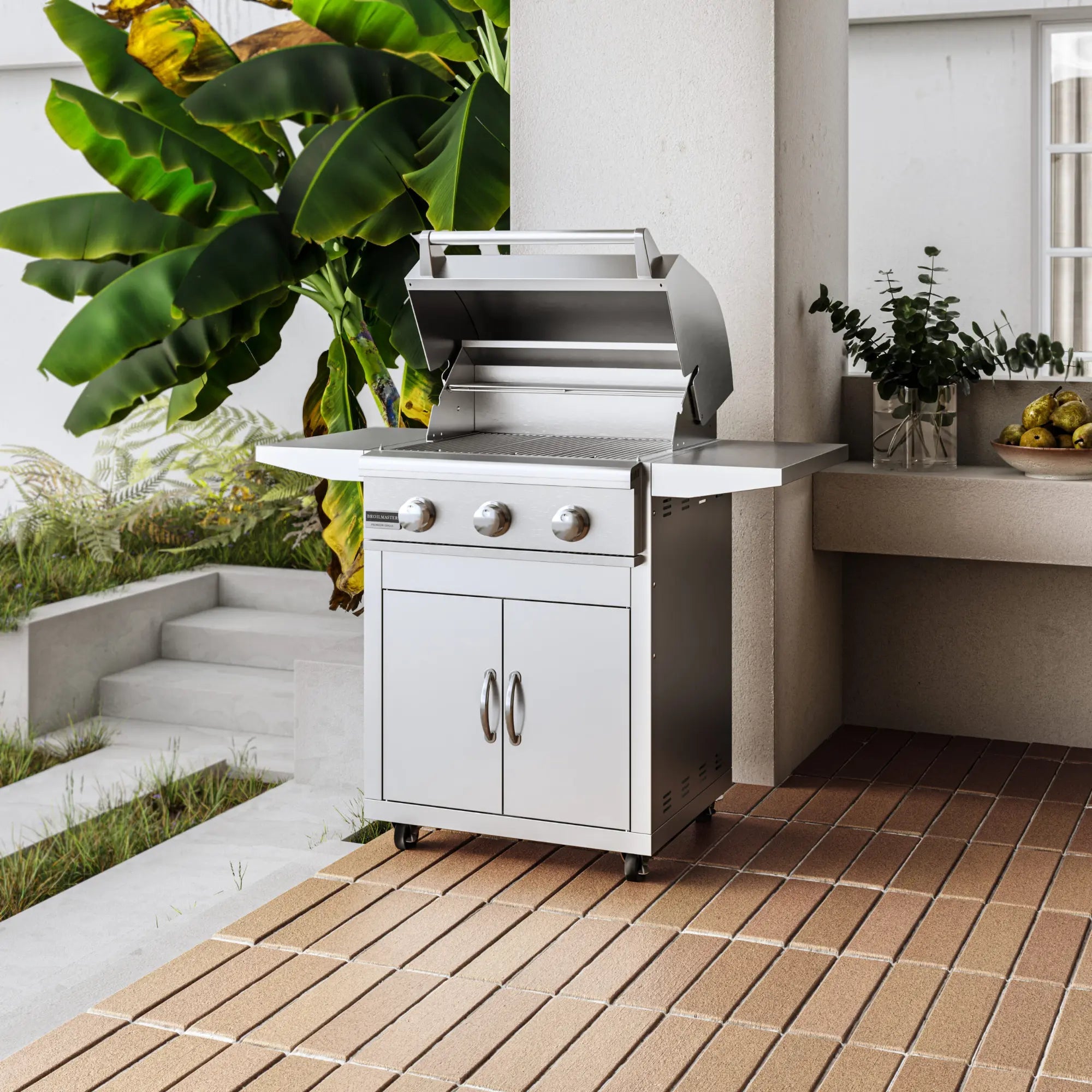 Broilmaster B-Series 25-Inch 3-Burner Freestanding Gas Grill with Cart broilmaster