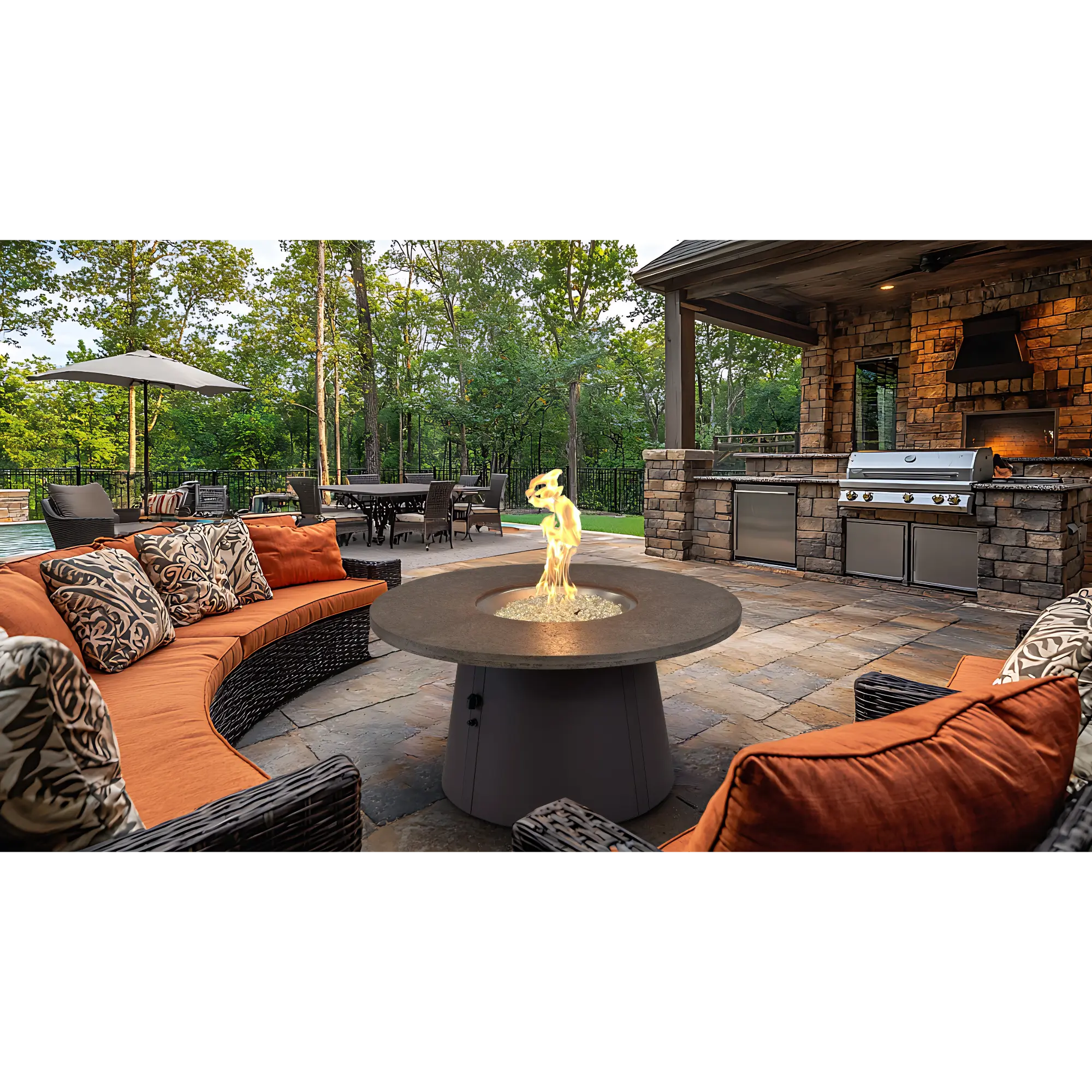 Cirvalo 48" Round Gas Fire Table – The Outdoor GreatRoom Company