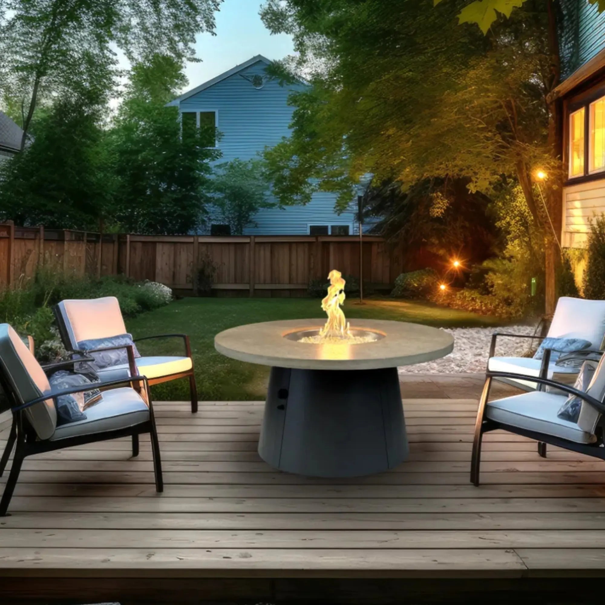 Cirvalo 48" Round Gas Fire Table – The Outdoor GreatRoom Company The Outdoor GreatRoom Company