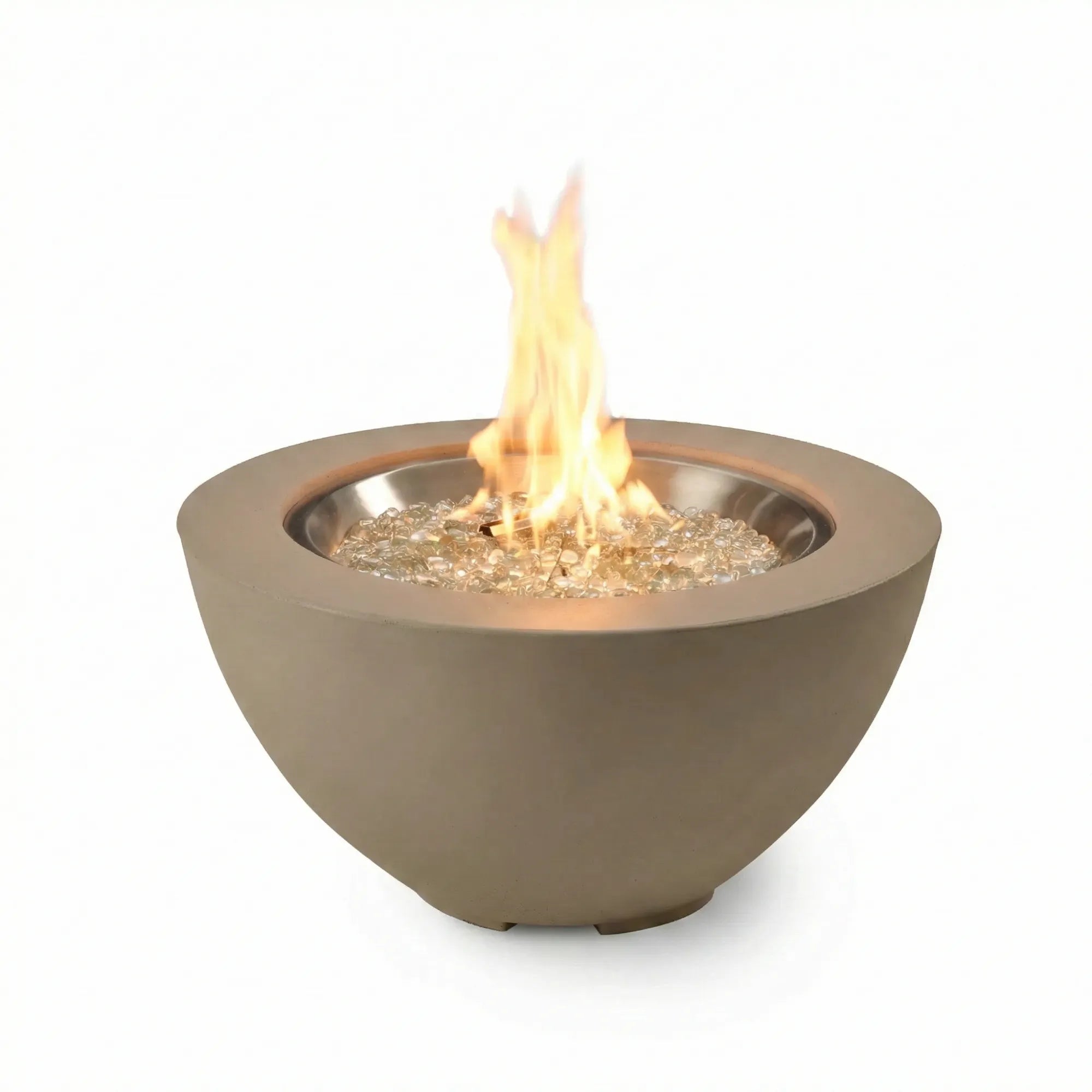 Cove 29″ Round Concrete Gas Fire Pit Bowl – The Outdoor GreatRoom Company