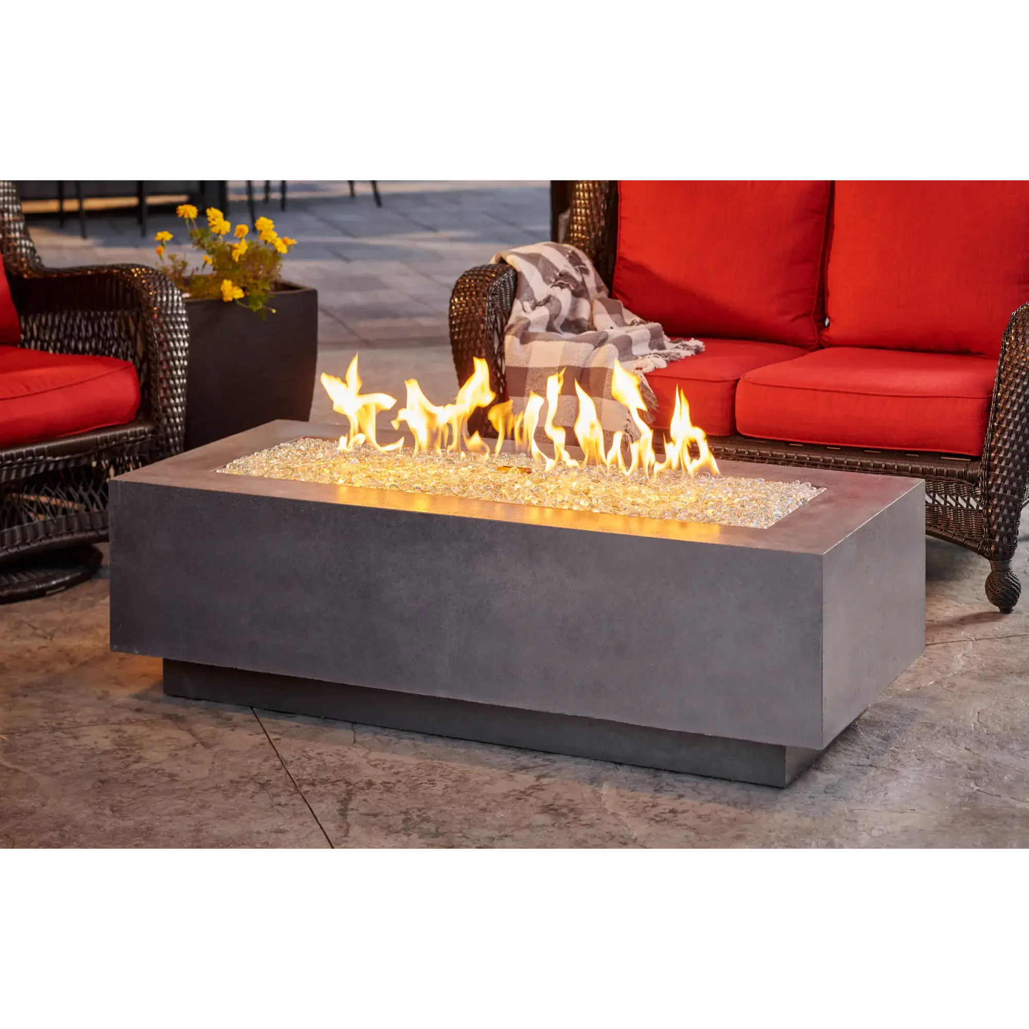 Cove 54″ Linear Concrete Gas Fire Pit Table – The Outdoor GreatRoom Company The Outdoor GreatRoom Company