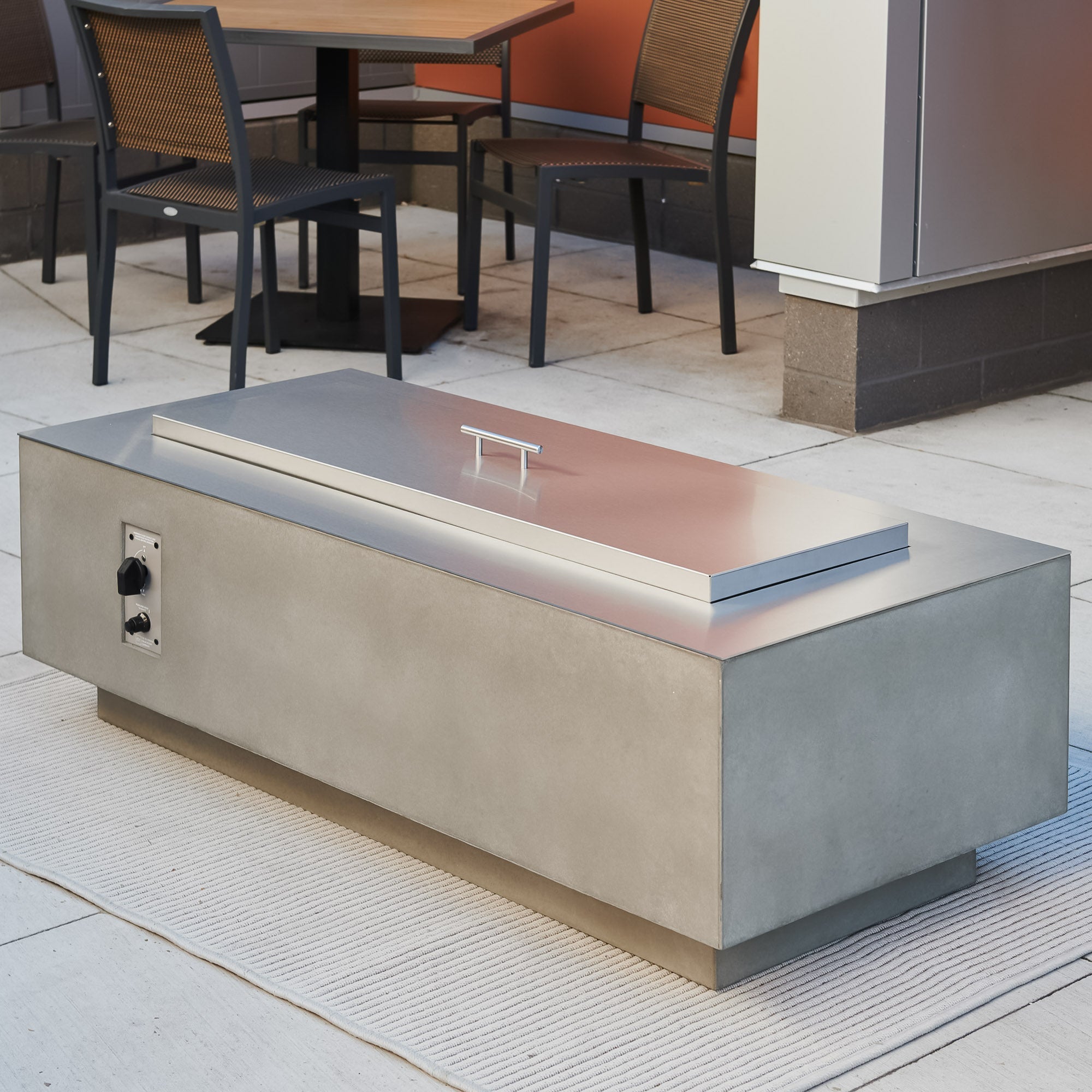 Cove 54″ Linear Concrete Gas Fire Pit Table – The Outdoor GreatRoom Company