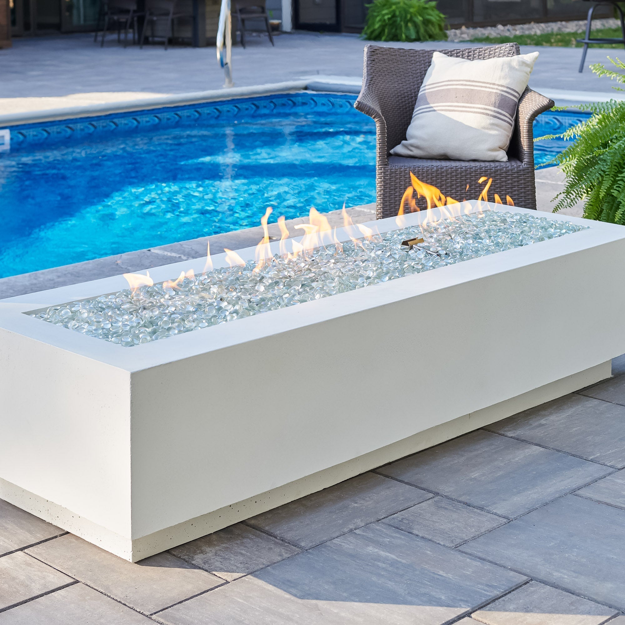 Cove 72″ Linear Concrete Gas Fire Pit Table – The Outdoor GreatRoom Company