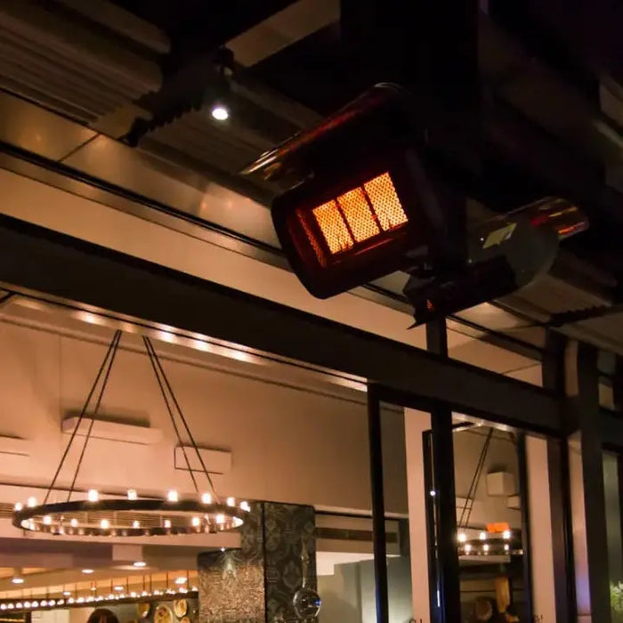 Cervo gas patio heater — premium wall-mounted overhead gas patio heater for restaurants and residential outdoor spaces