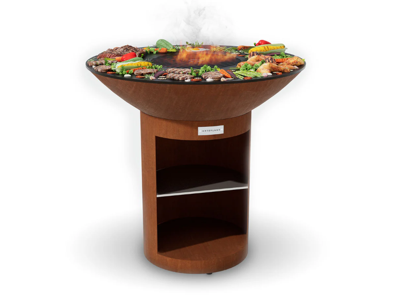 Arteflame 40" Flat Top Wood & Charcoal Grill – Classic Storage Base