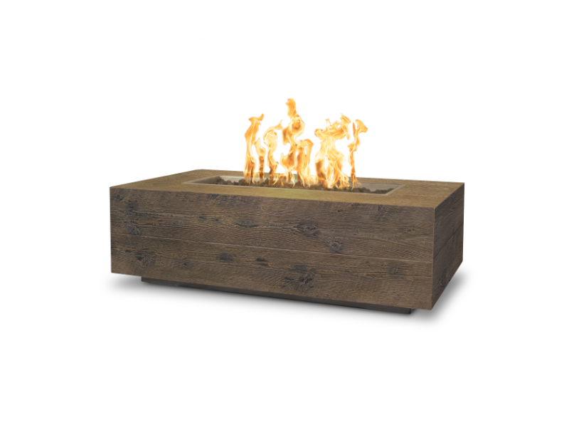 Coronado 48" Rectangular Wood Grain Concrete Gas Fire Pit – The Outdoor Plus