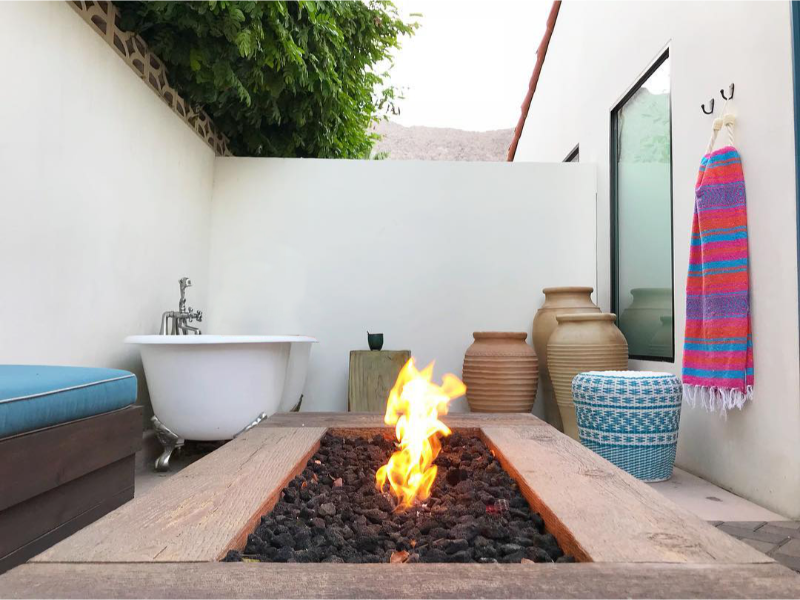 Coronado 48" Rectangular Wood Grain Concrete Gas Fire Pit – The Outdoor Plus