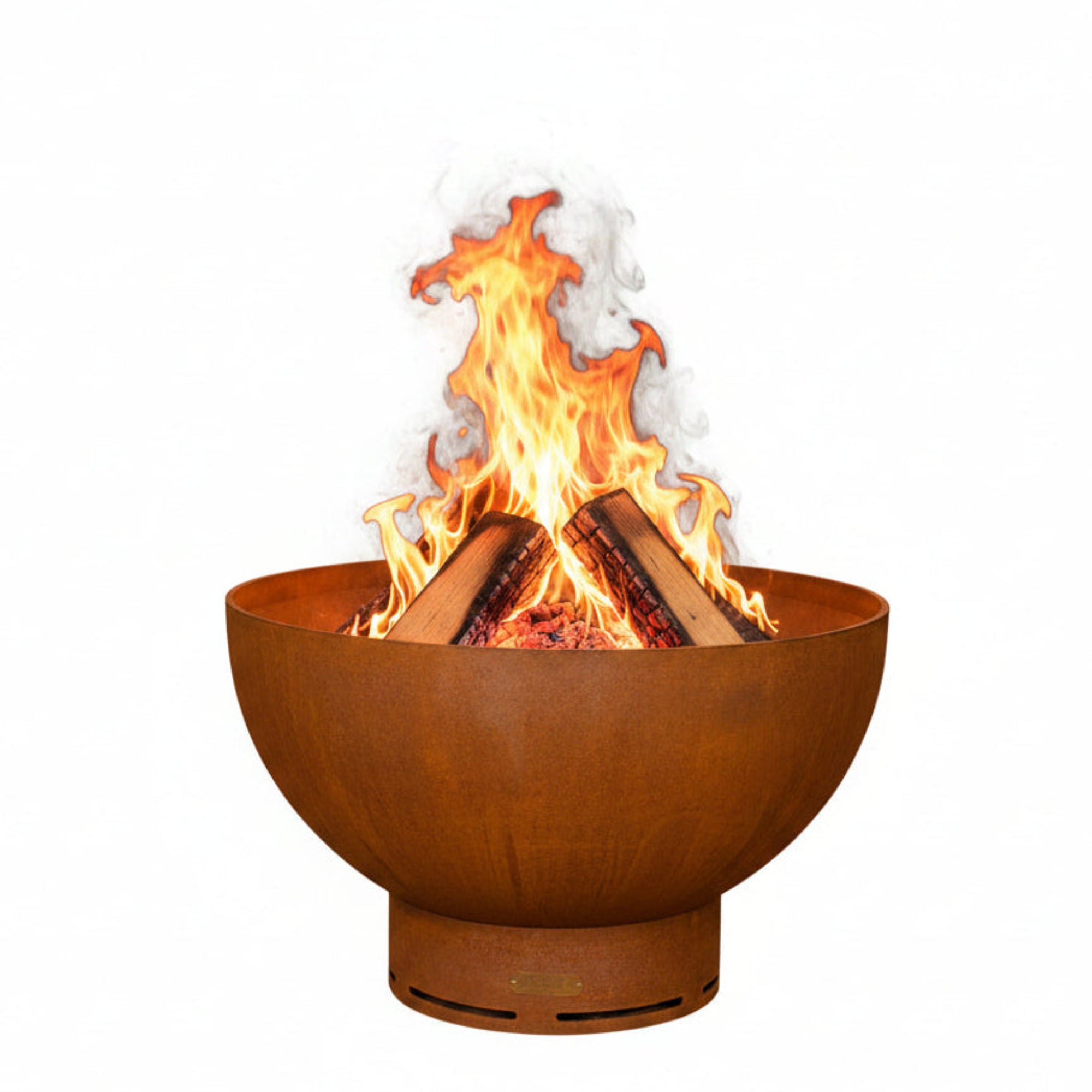 Crater 36" Round Wood Fire Pit – Carbon Steel by Fire Pit Art Fire Pit Art