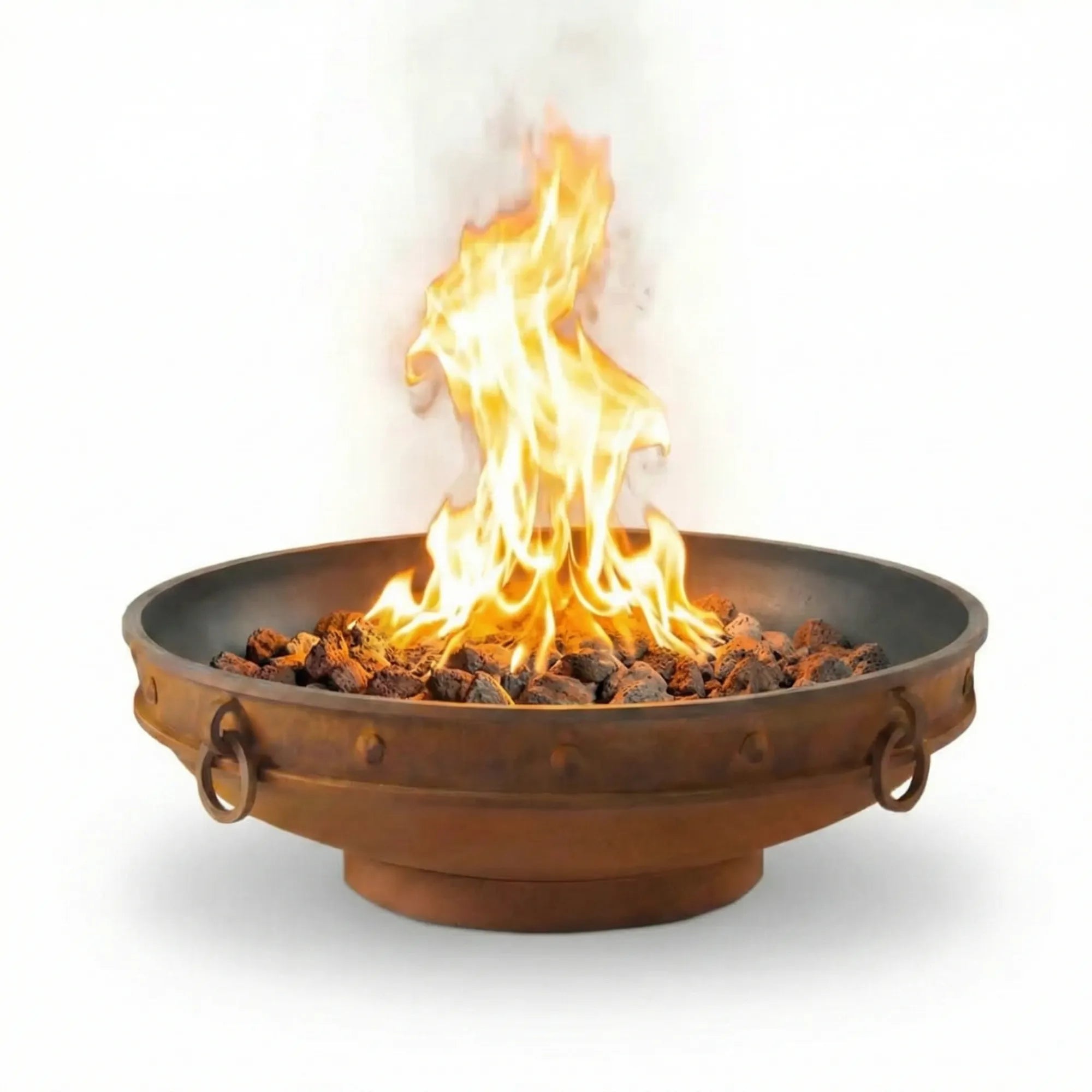 Emperor 37″ Round Gas Fire Pit – Carbon Steel by Fire Pit Art