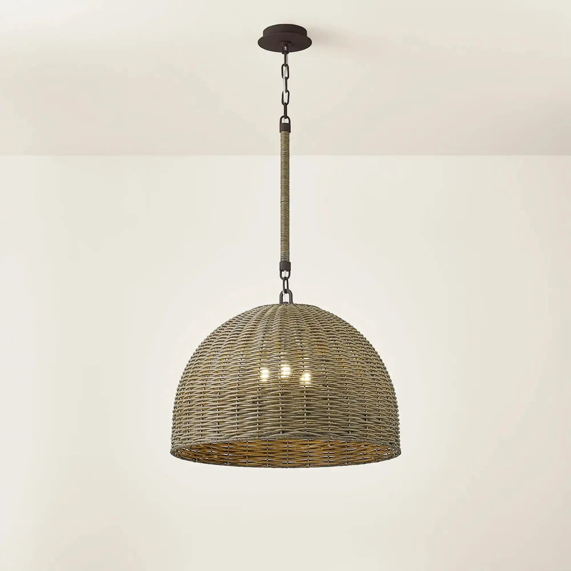 Troy Lighting Huxley 17.25-Inch Outdoor Pendant - Textured Bronze - Wet Rated - F2024-TBZ Troy Lighting