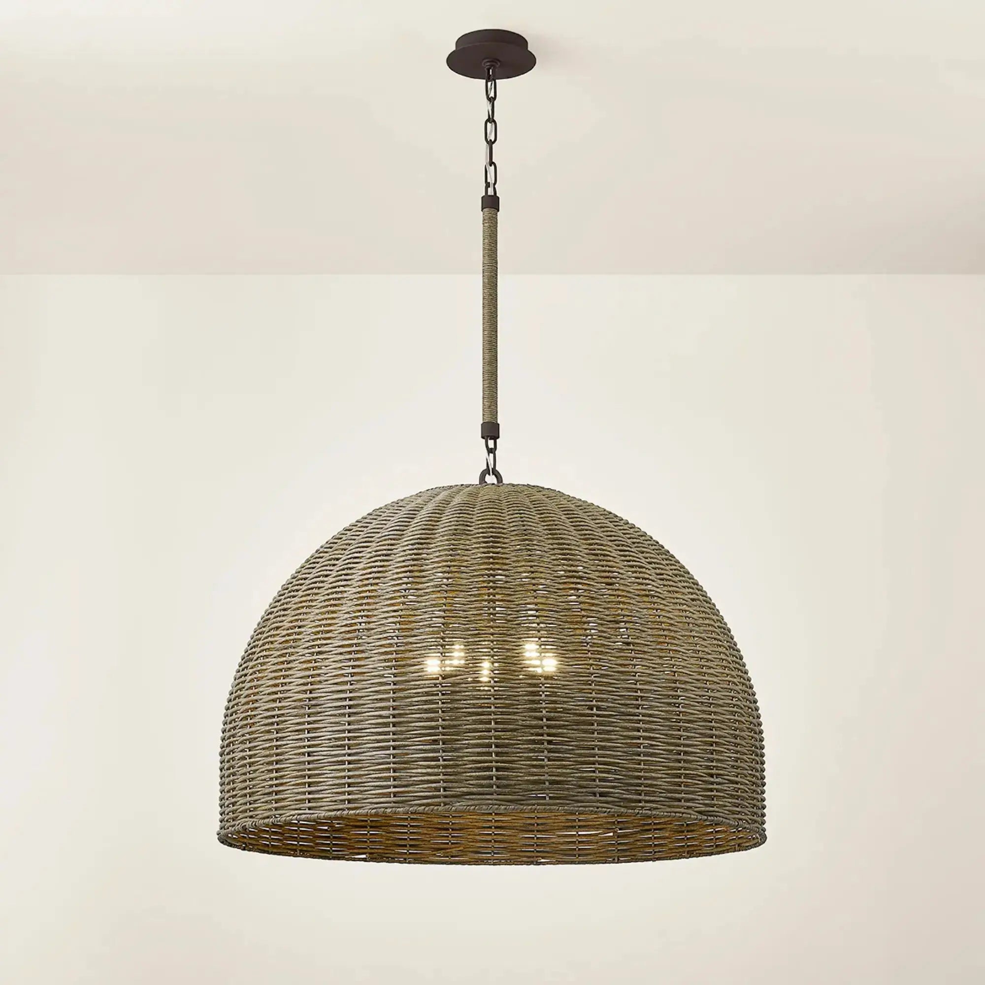 Troy Lighting Huxley 23.25-Inch Outdoor Pendant - Textured Bronze - Wet Rated - F2034-TBZ Troy Lighting
