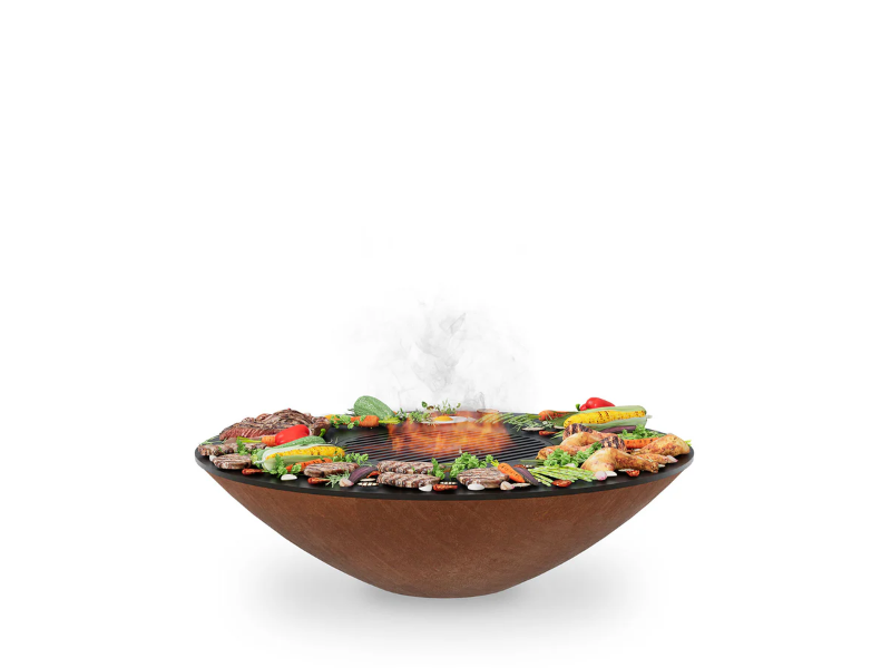 Arteflame 40" Corten Steel Fire Pit Grill with Cooktop