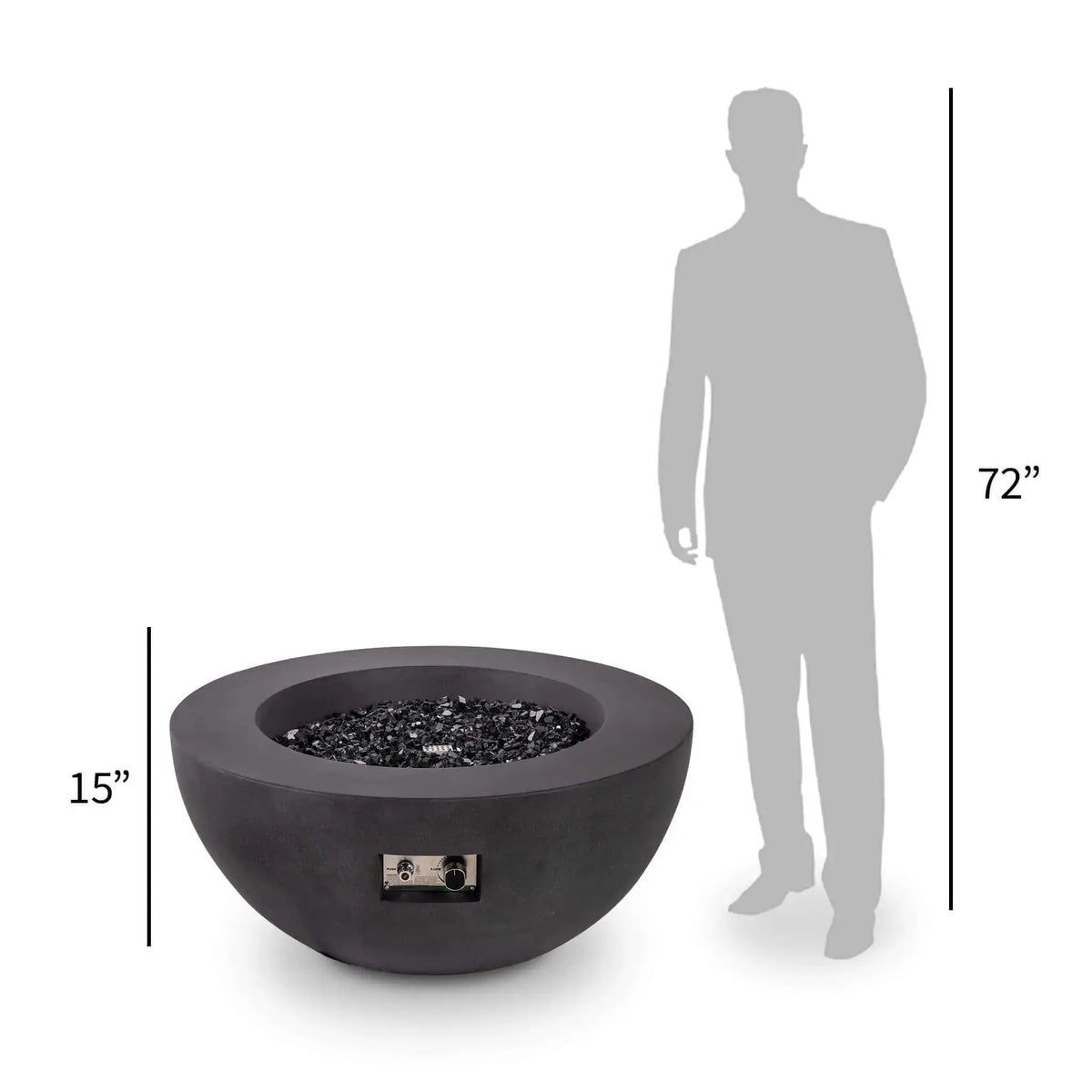 Refuge 36″ Round GFRC Concrete Natural Gas Fire Pit - Flame Havens Flame Havens