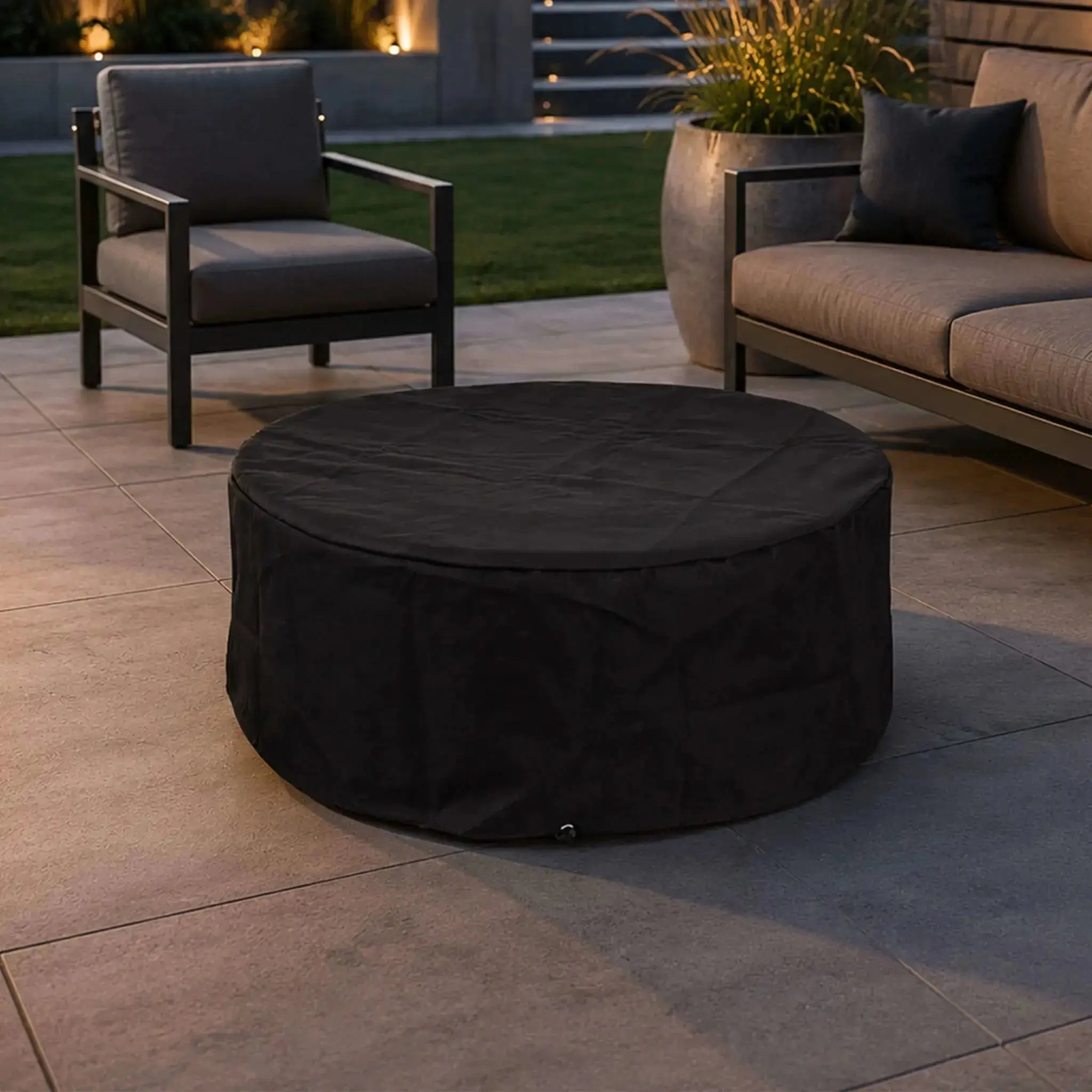 Refuge 36″ Round GFRC Concrete Natural Gas Fire Pit - Flame Havens Flame Havens