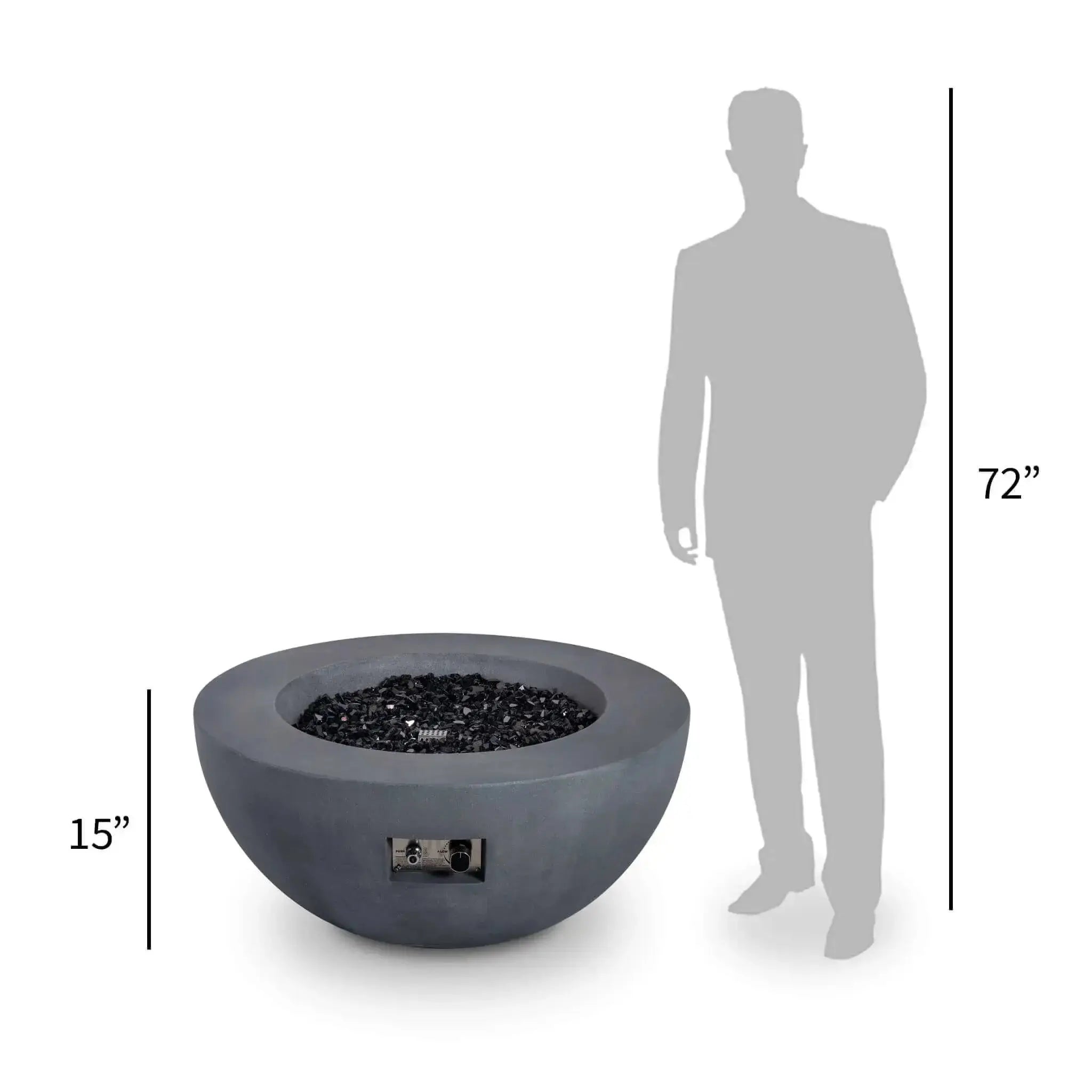 Refuge 36″ Round GFRC Concrete Natural Gas Fire Pit - Flame Havens Flame Havens