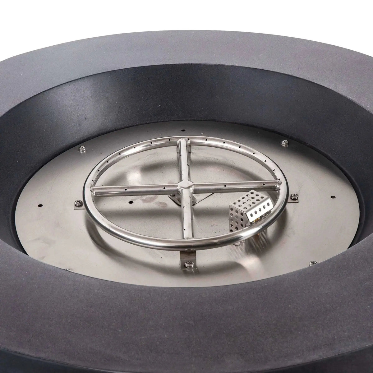Refuge 36″ Round GFRC Concrete Propane Fire Pit with Hidden Tank Drawer – Flame Havens Flame Havens