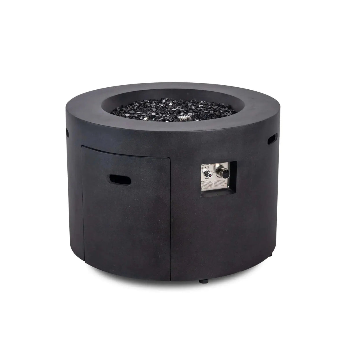Refuge 36″ Round GFRC Concrete Propane Fire Pit with Hidden Tank Drawer – Flame Havens Flame Havens